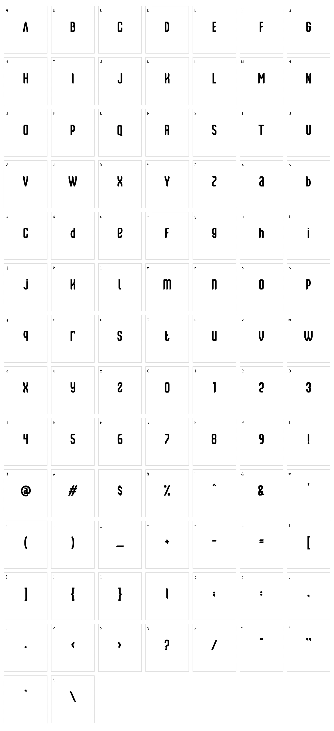 Ravera Character Set