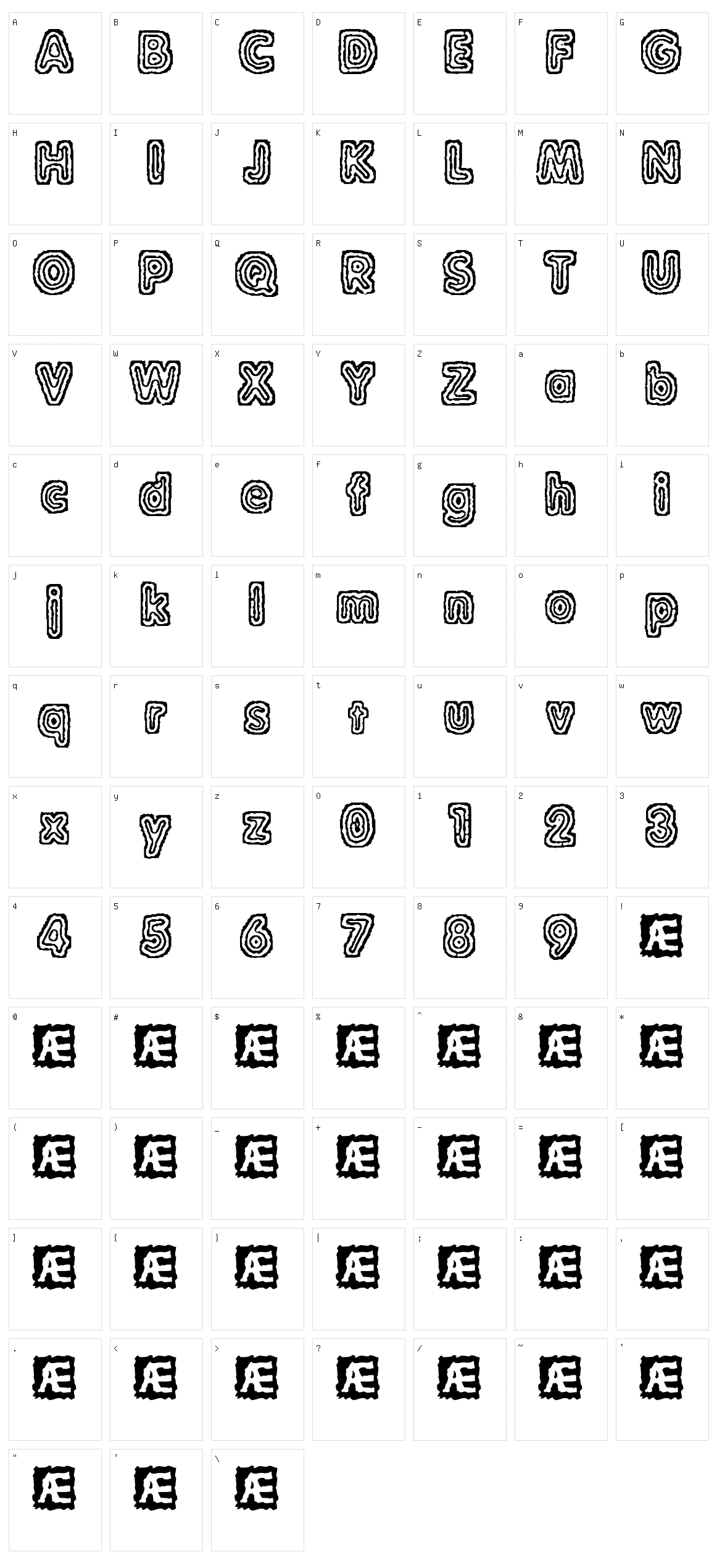 Raydiate BRK Character Set