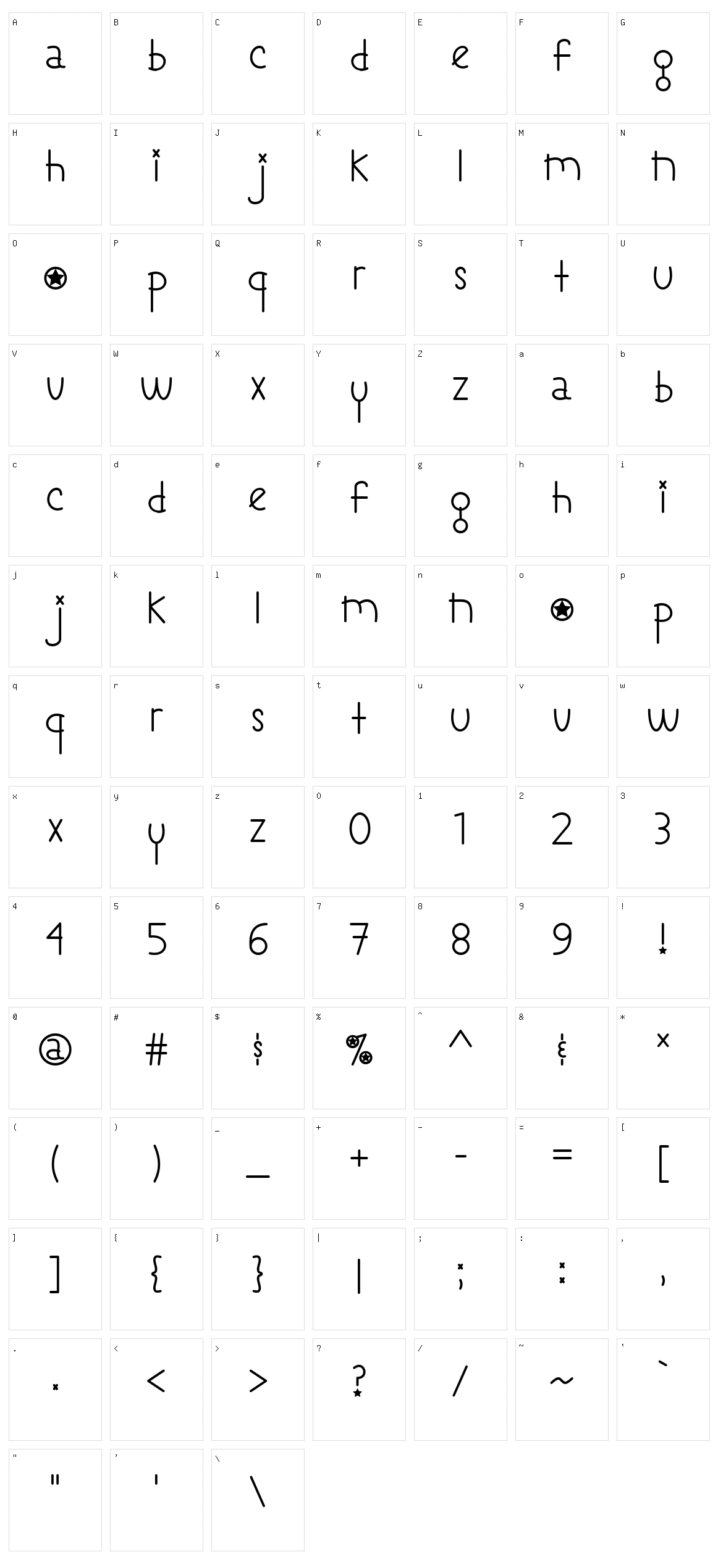 Rebel Chick Character Set