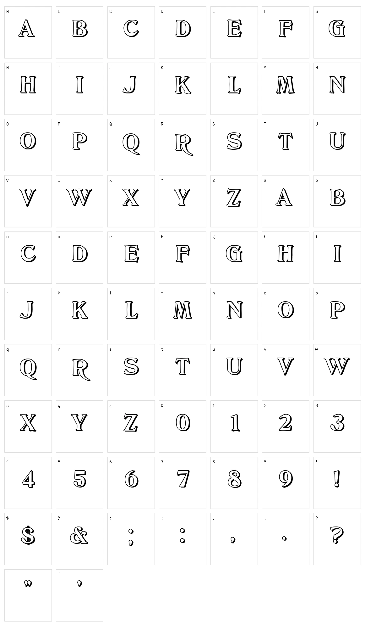Refik Character Set