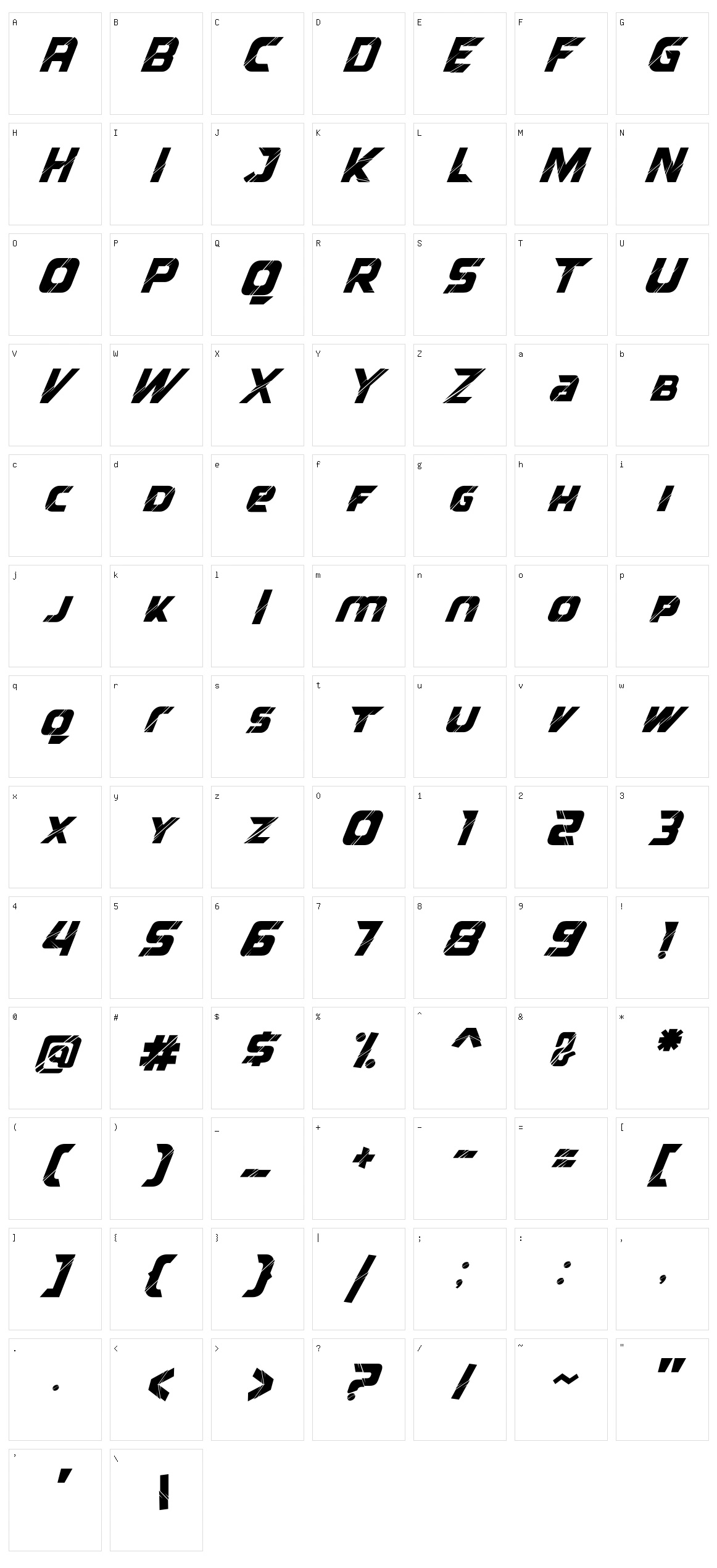 Reflected Character Set