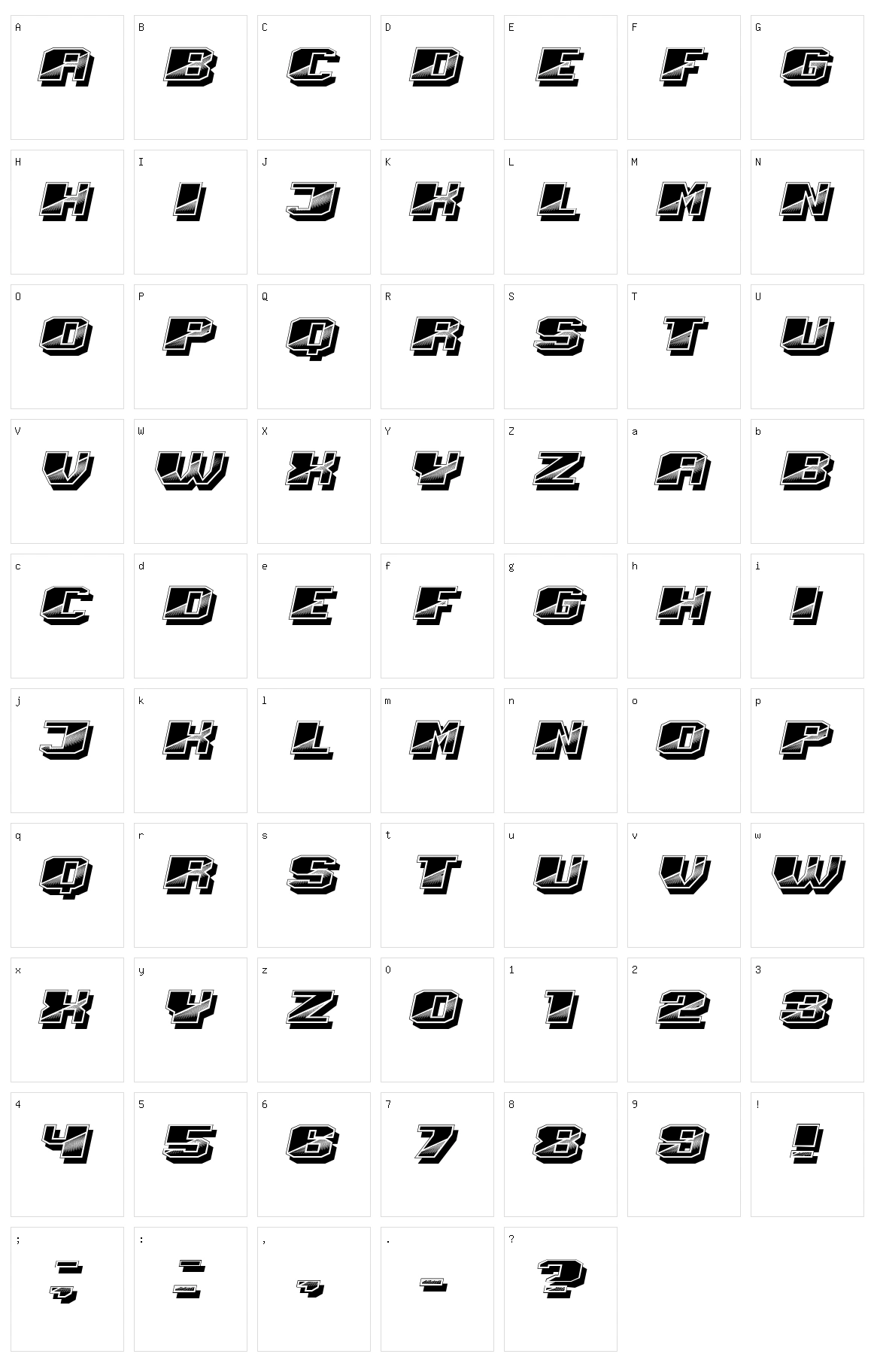 Reflex Character Set