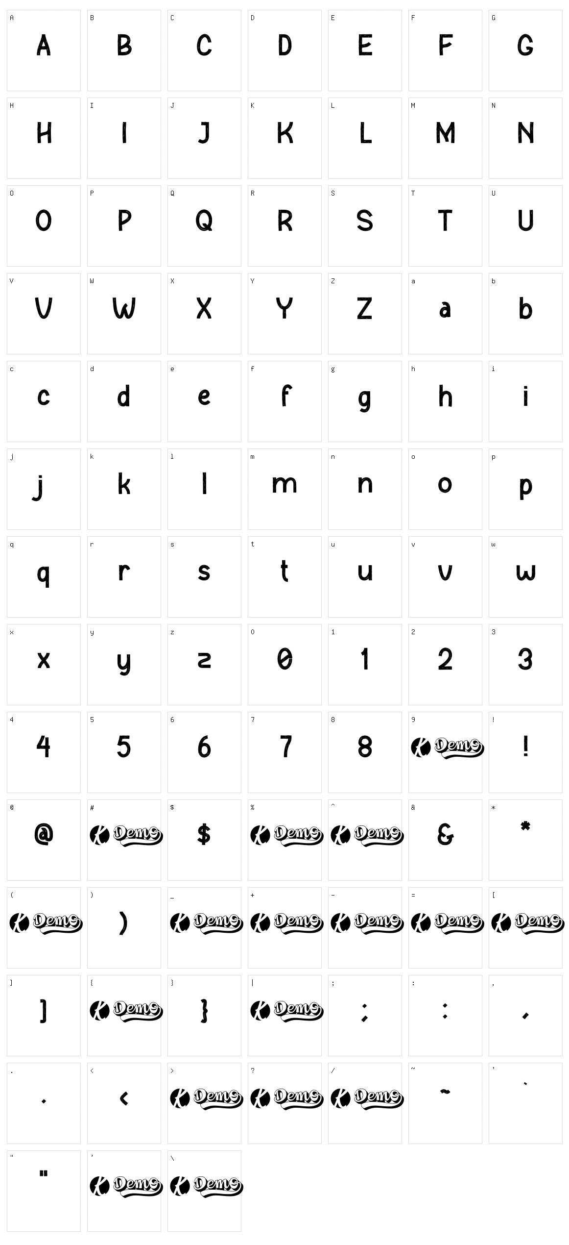 Relasi Dry Rush Character Set