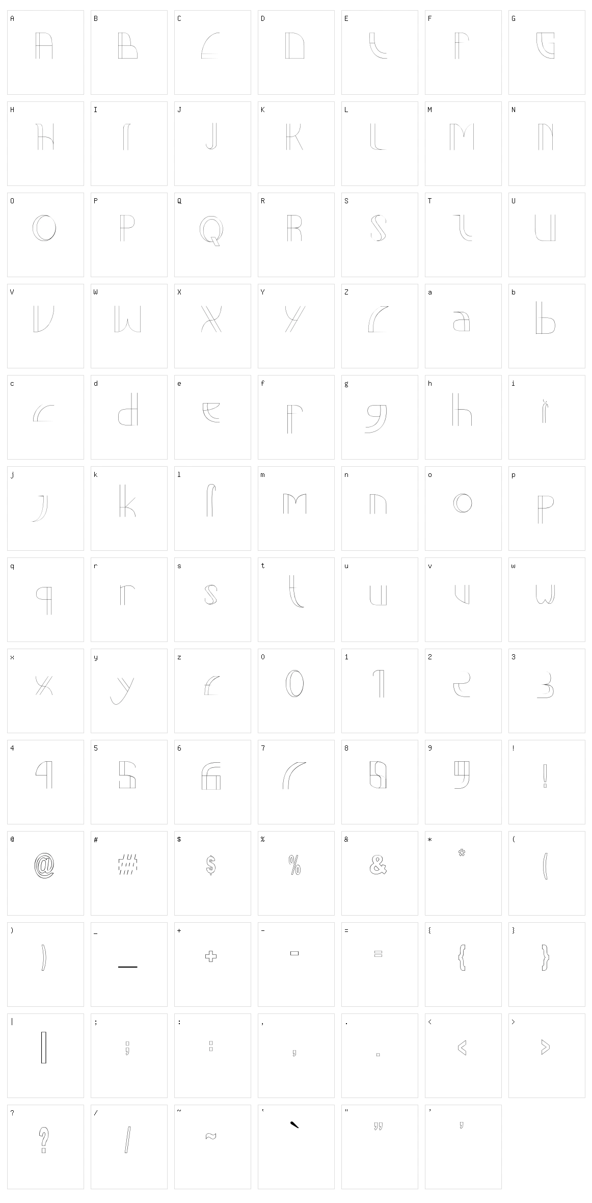 Relline Character Set
