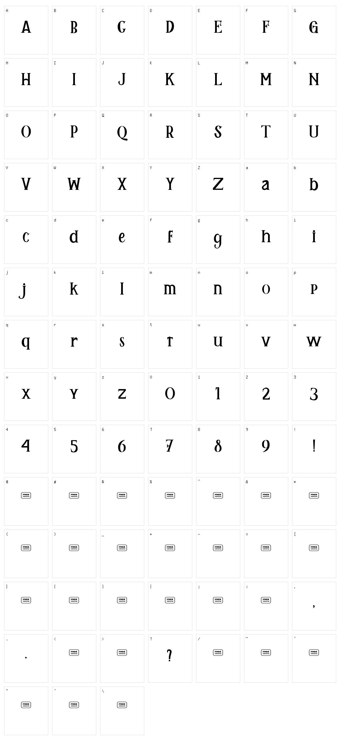 Remily Character Set