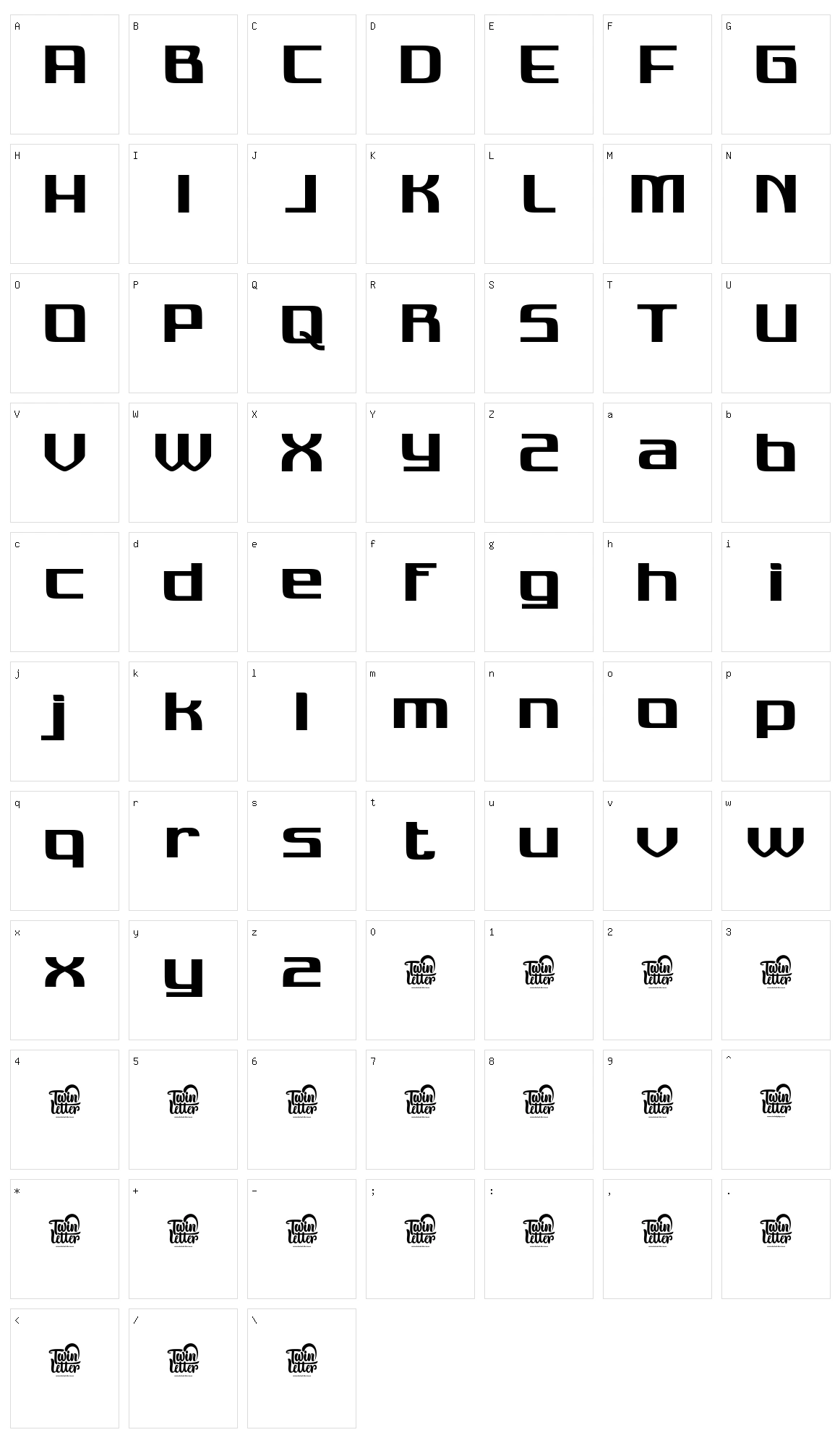 Resaden Character Set