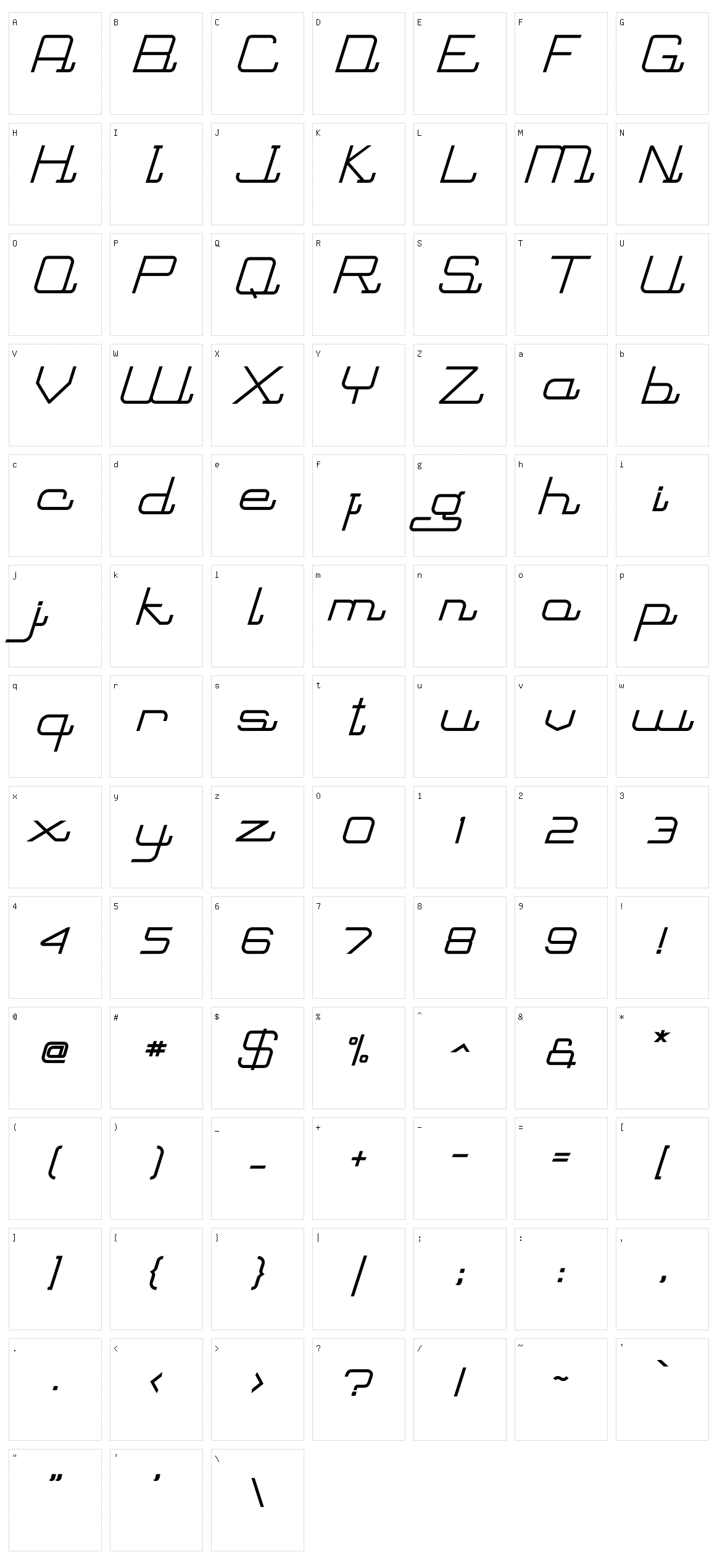 Retanglez Character Set