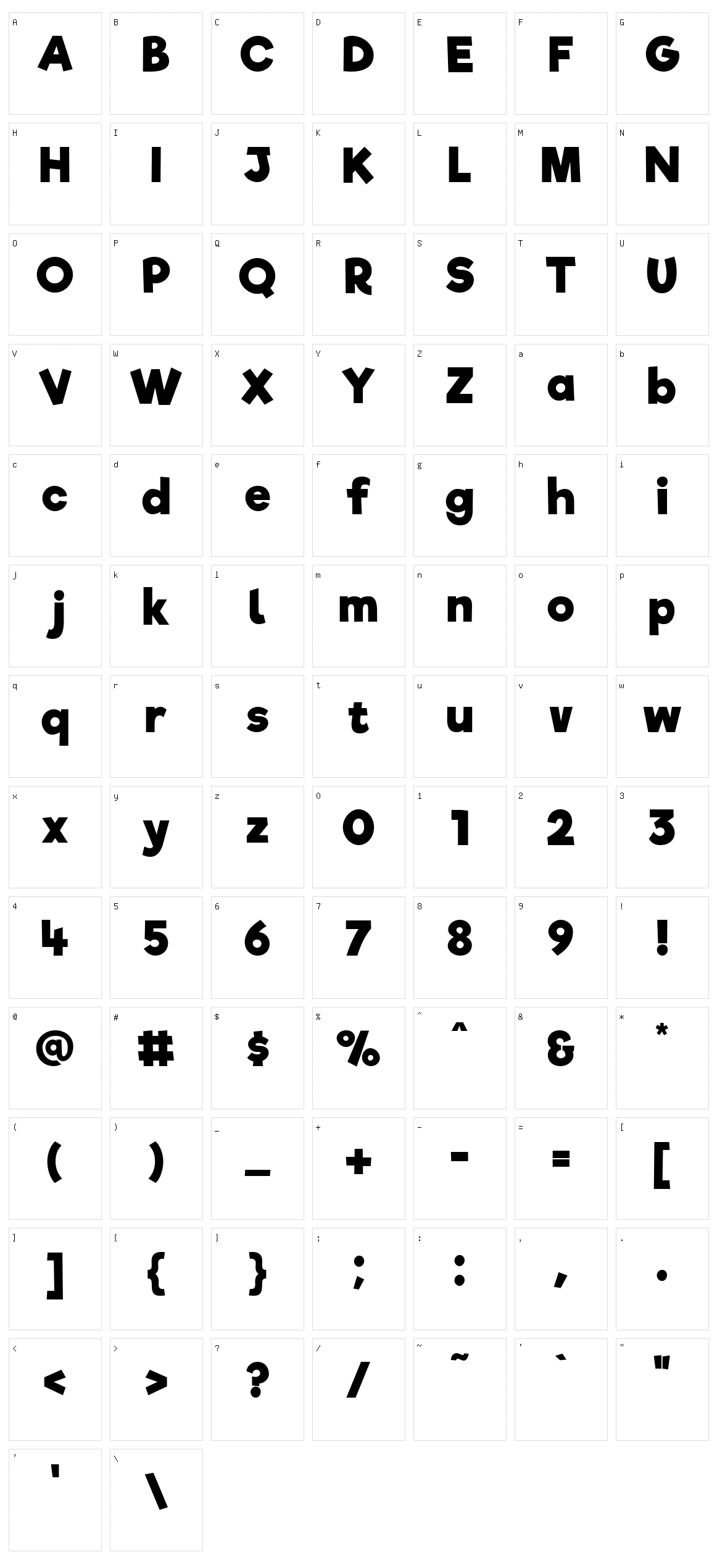Riffic Character Set