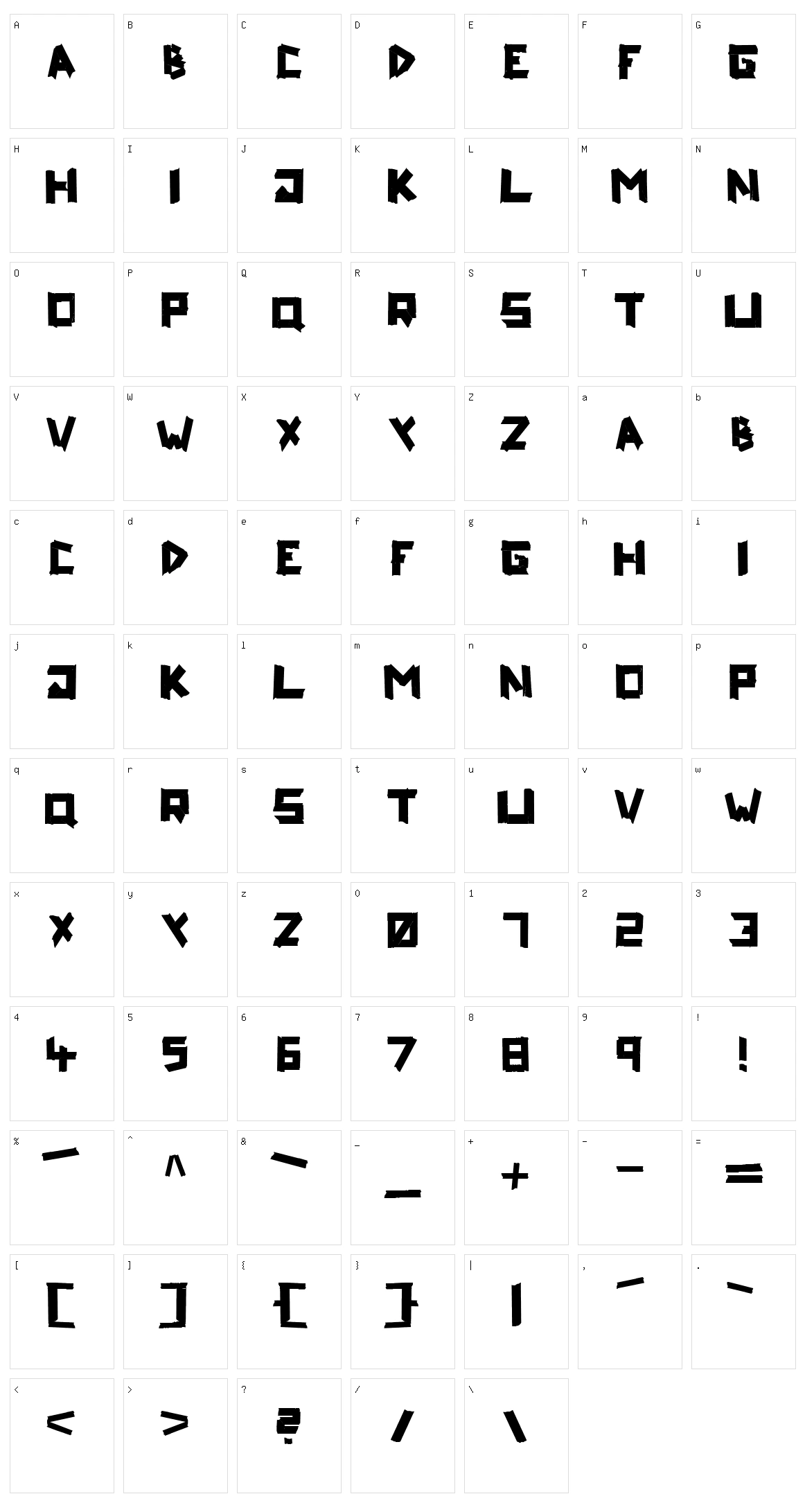 RipTape Character Set