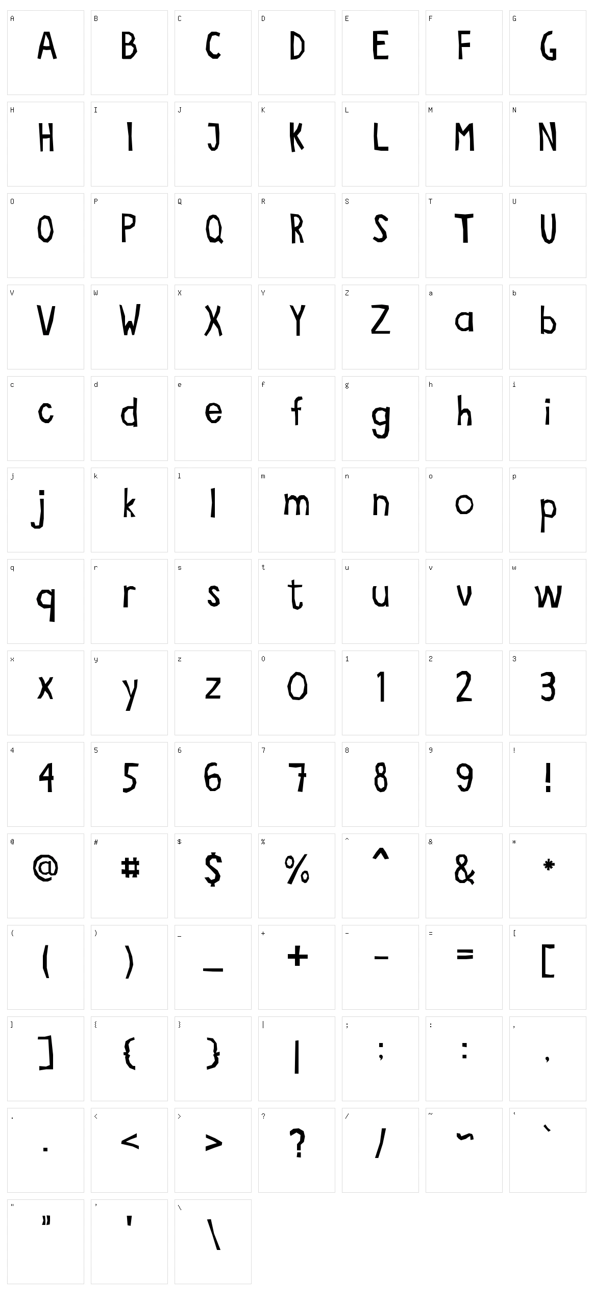 Ritaglio Character Set