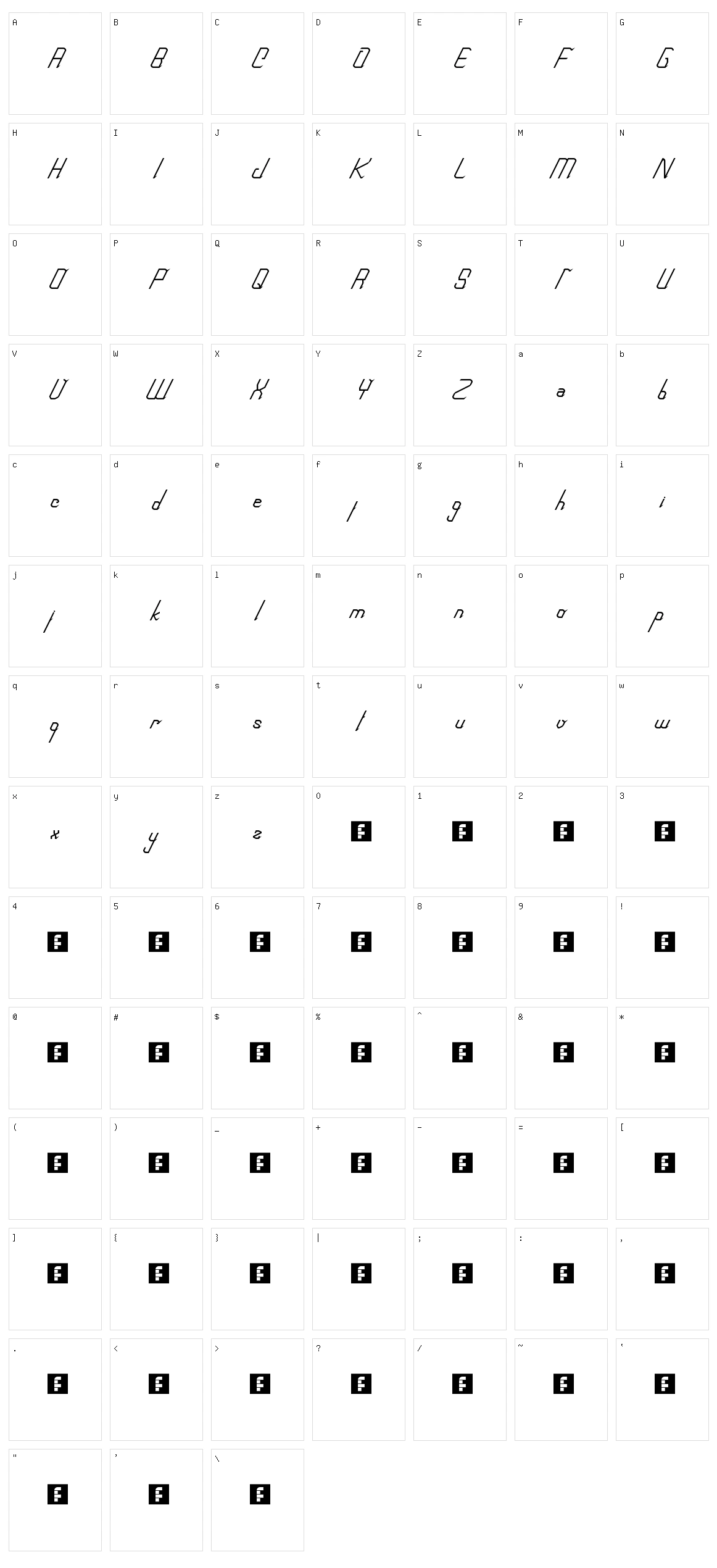 Roboscript Character Set
