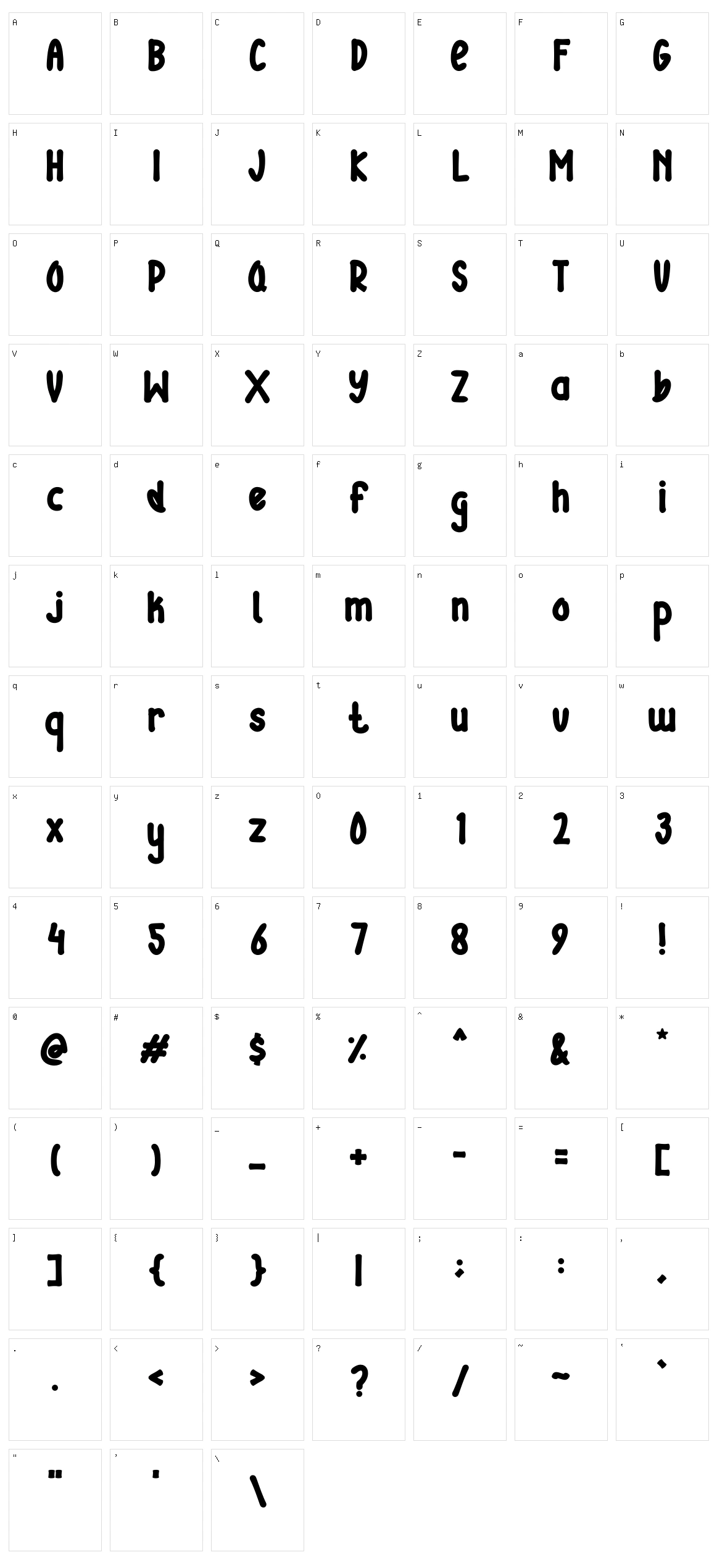 Robucai Character Set
