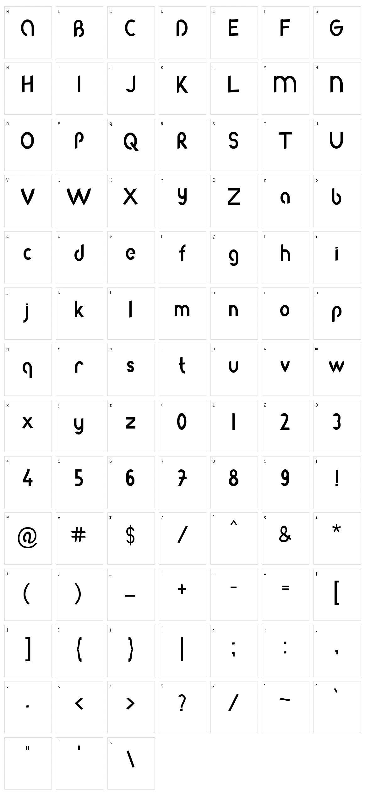 Roda Character Set