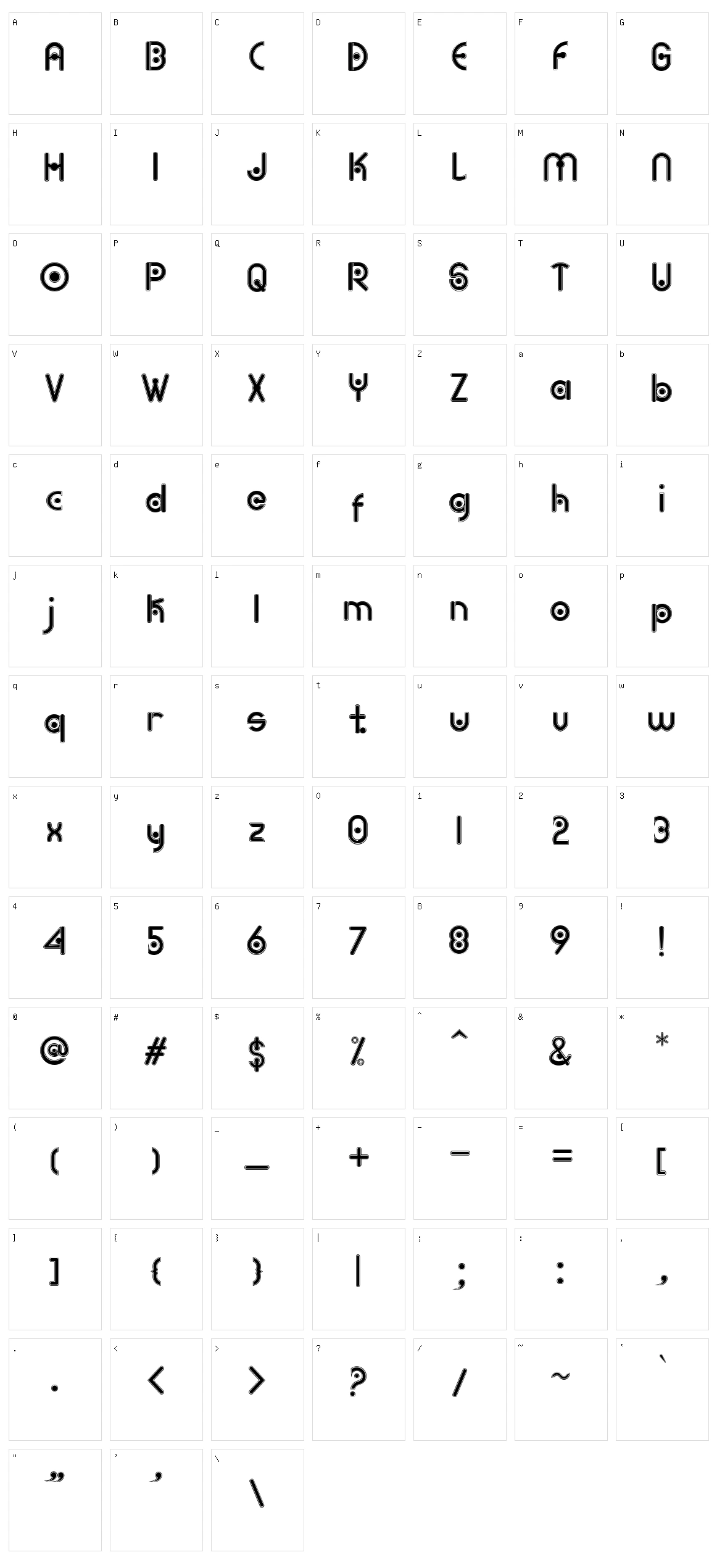 Rollstone Character Set