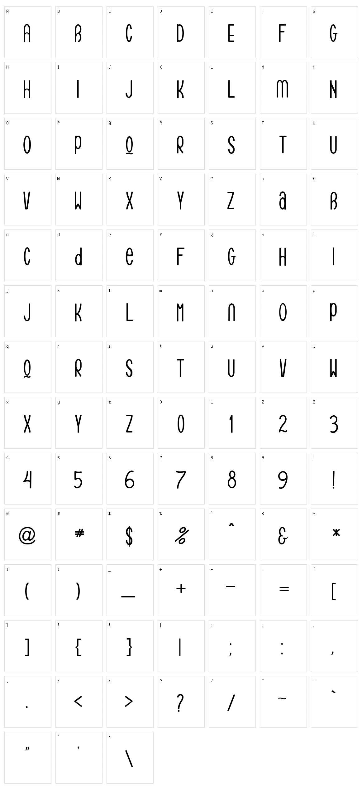 Romario Character Set