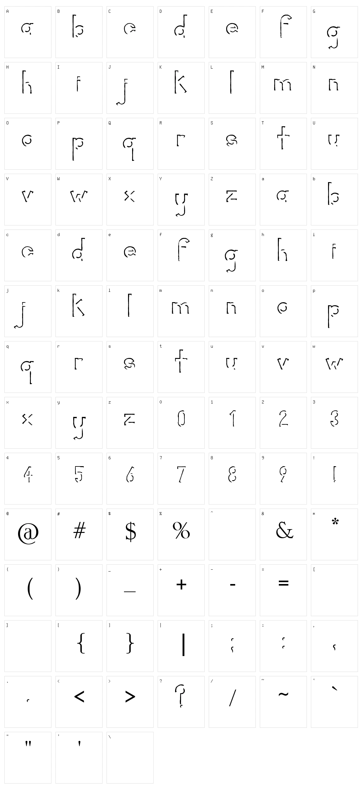 Rorific Character Set