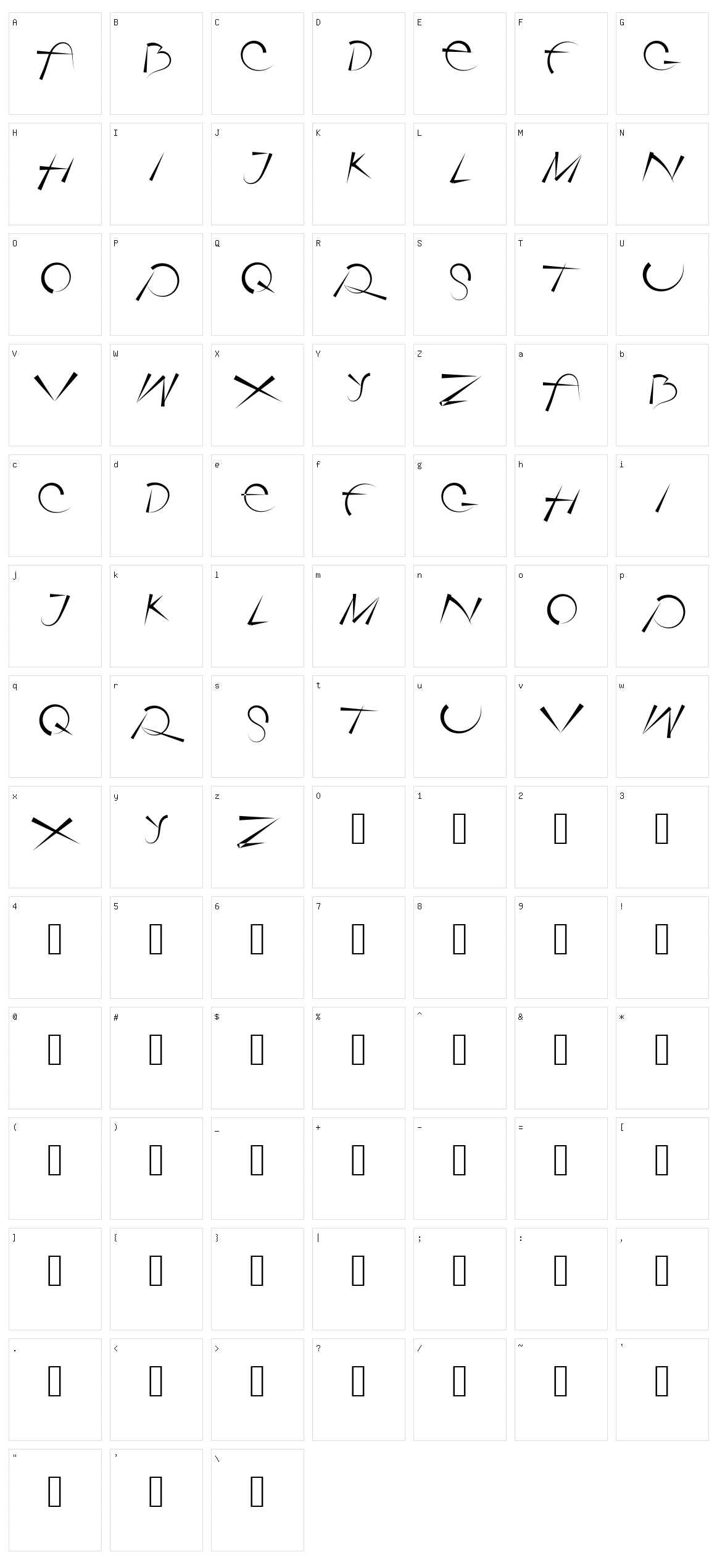 Rotorica Character Set