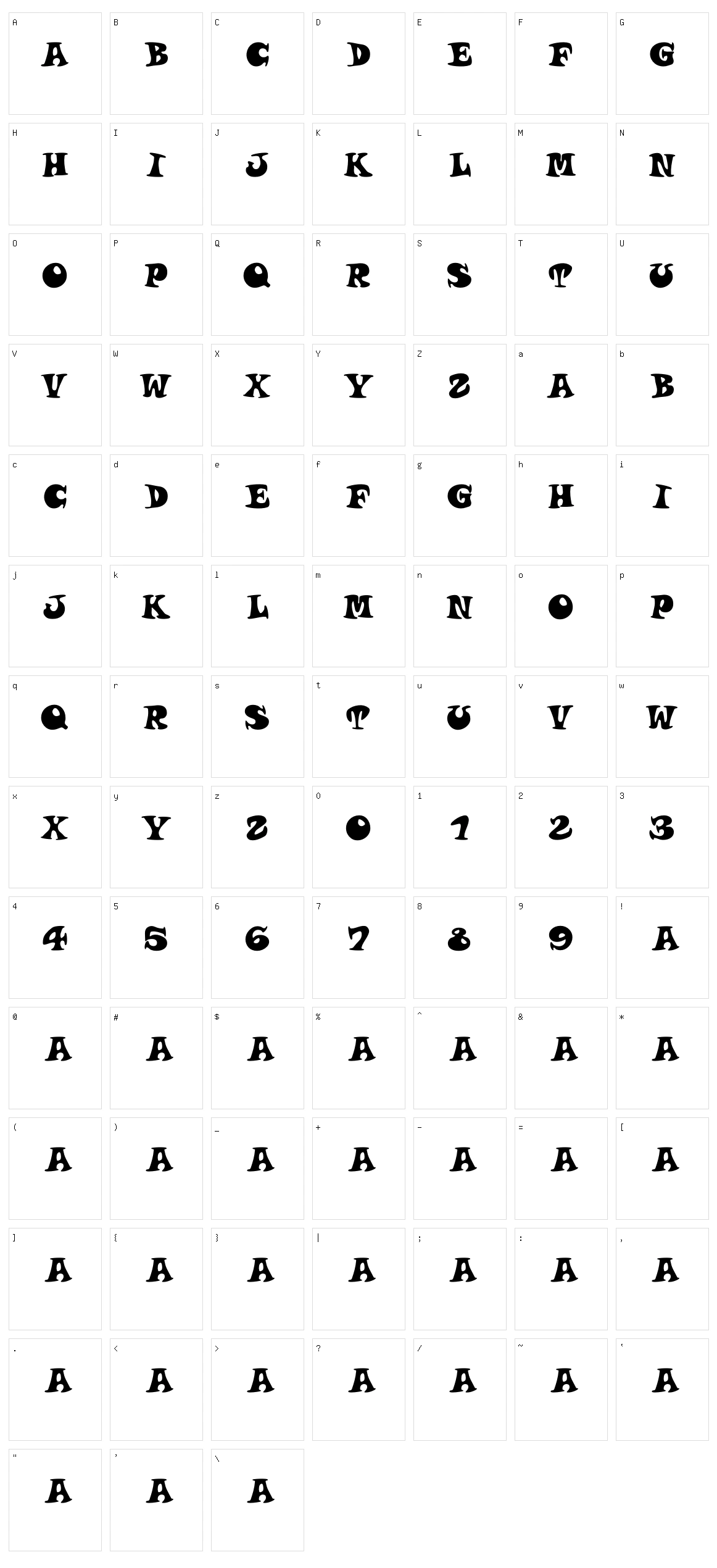 Roucorns Character Set