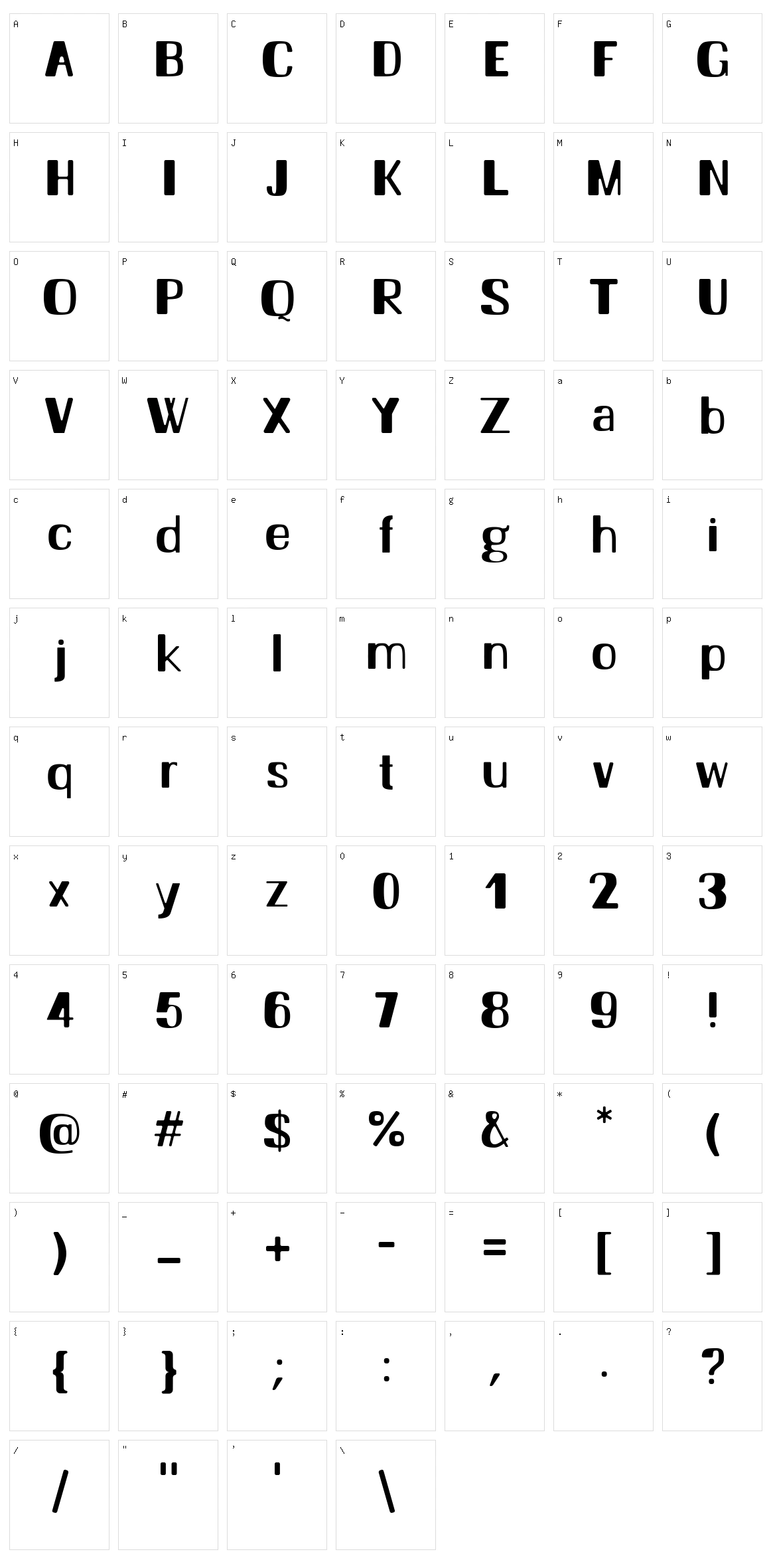 Rounded Bar Character Set
