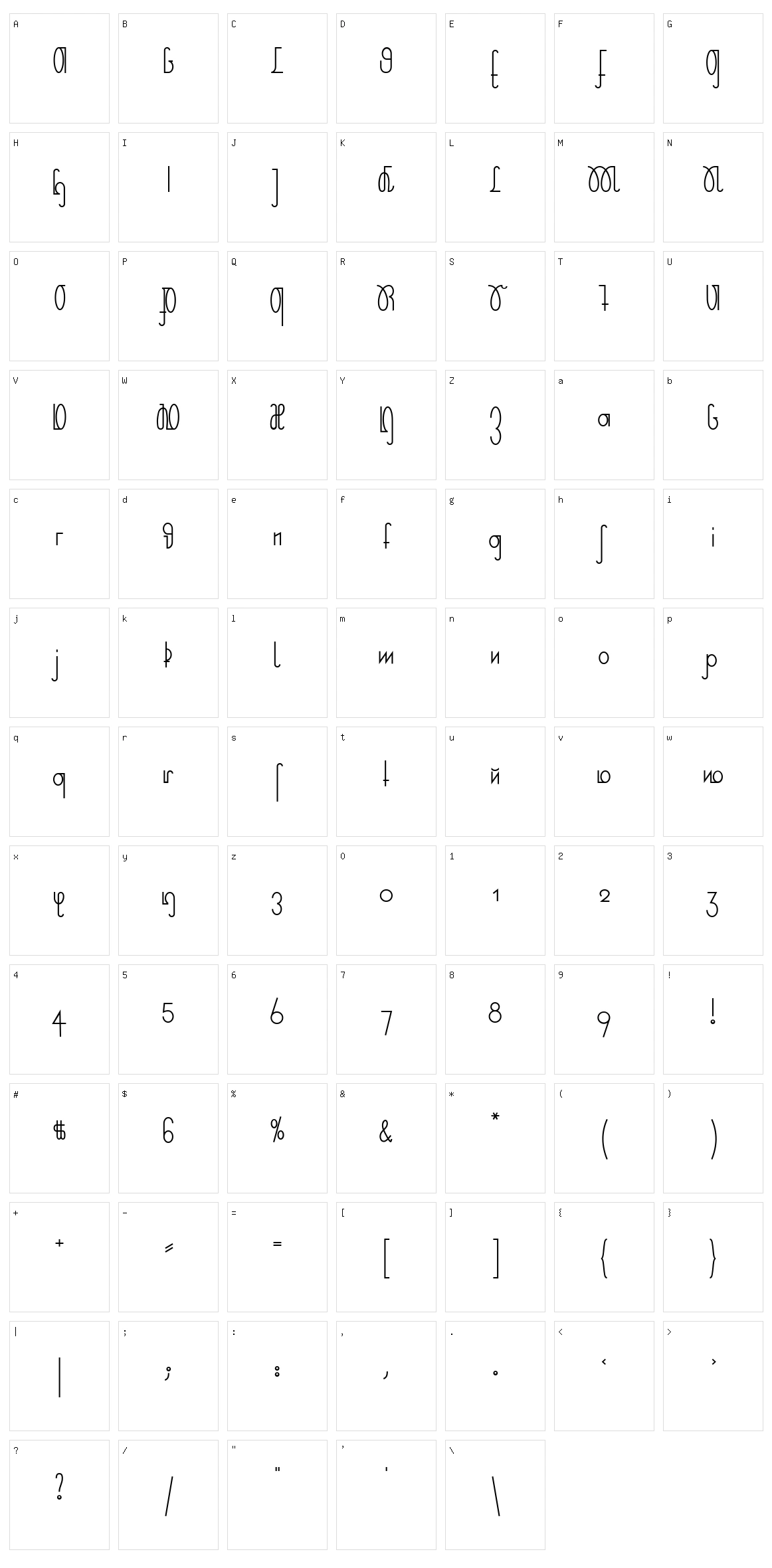Rudelskopf Deutsch Character Set