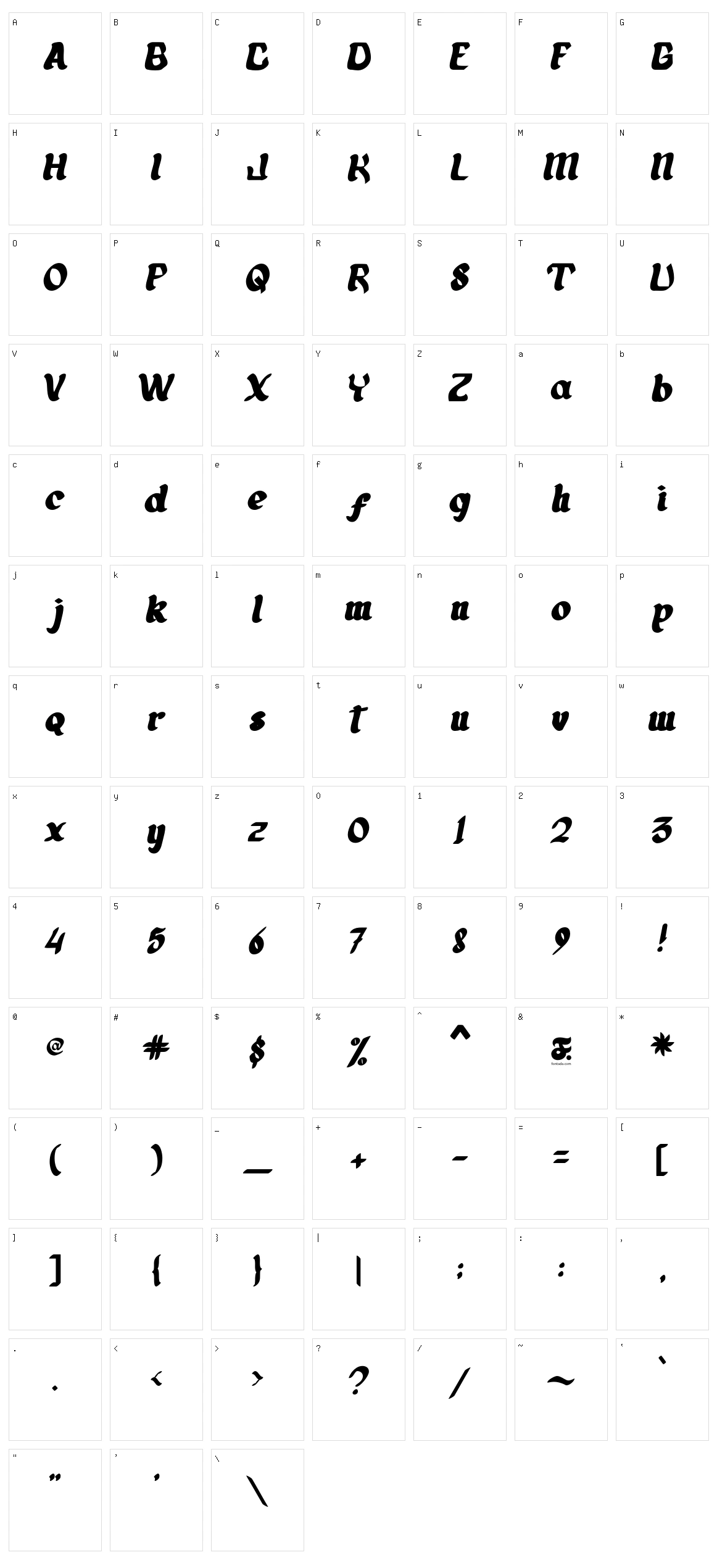 Alladhina Character Set