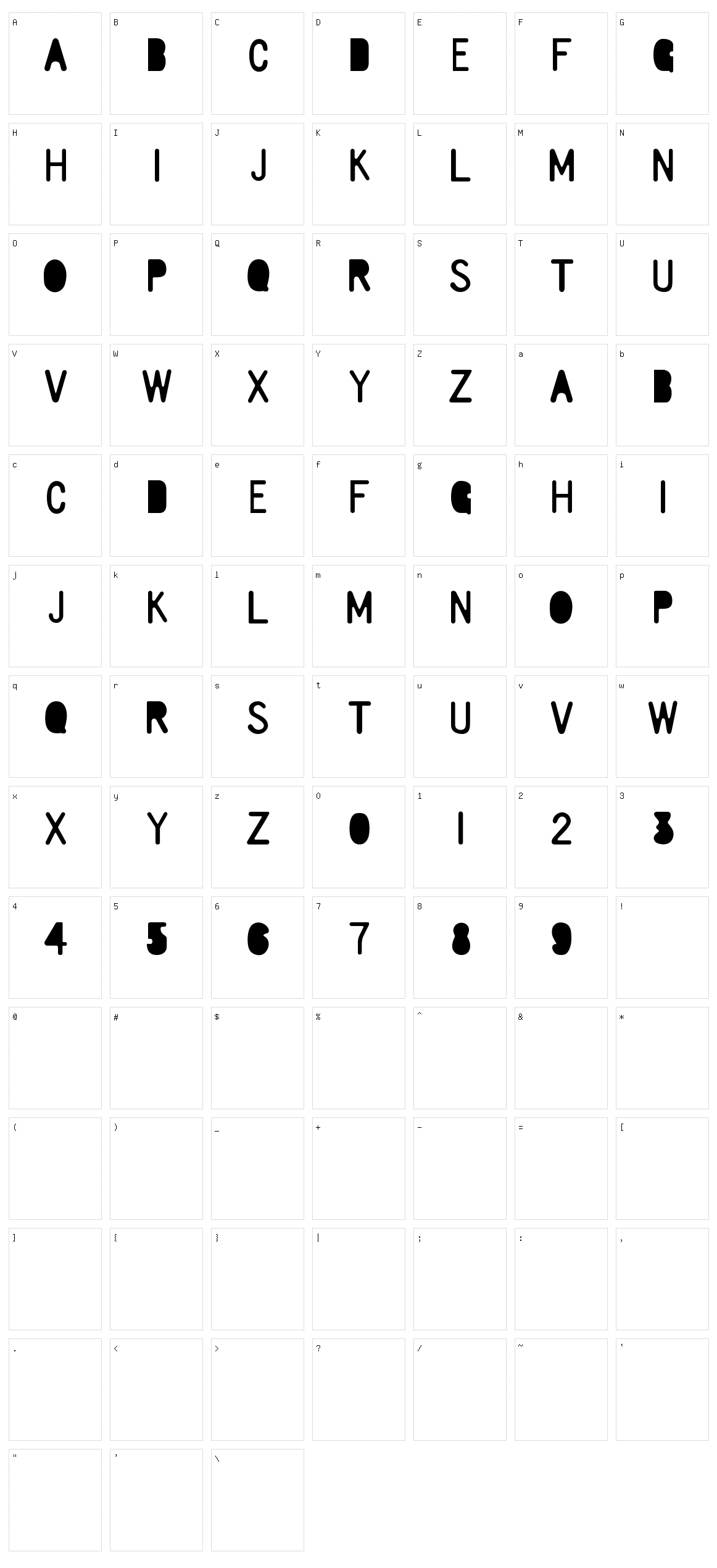 Ruler Elementary Character Set