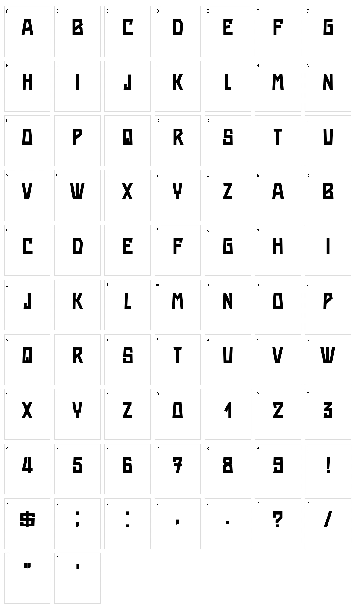 Rumba Character Set