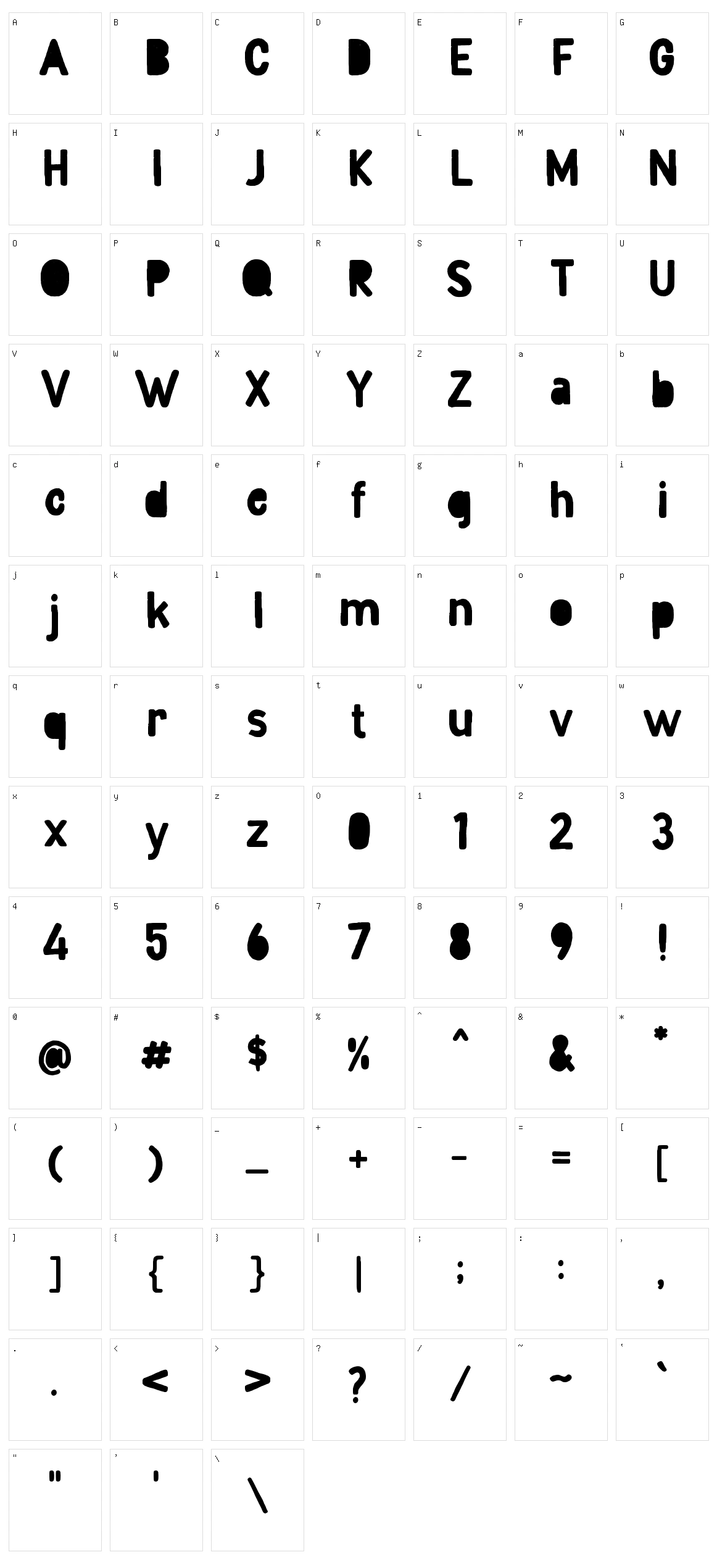Rumini Namamu Character Set