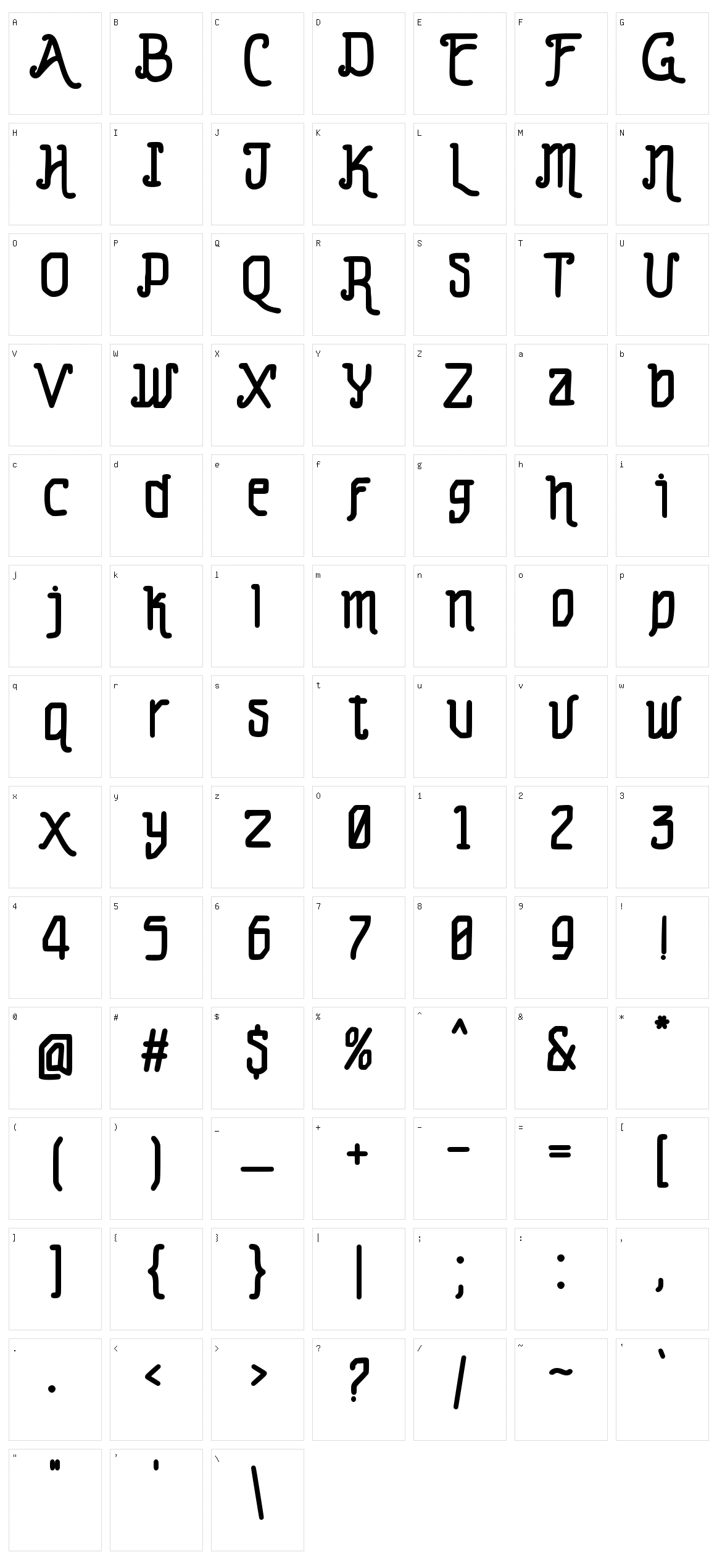 Runner Plokish Character Set