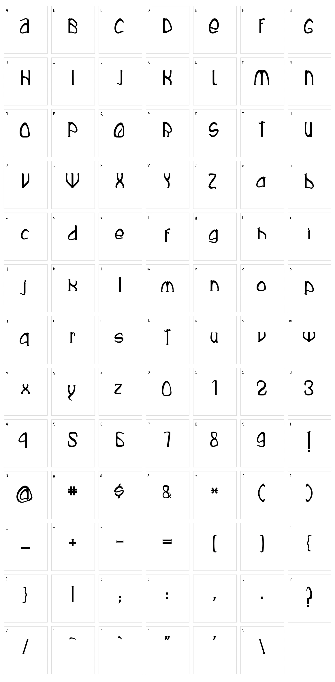 Rustika Character Set