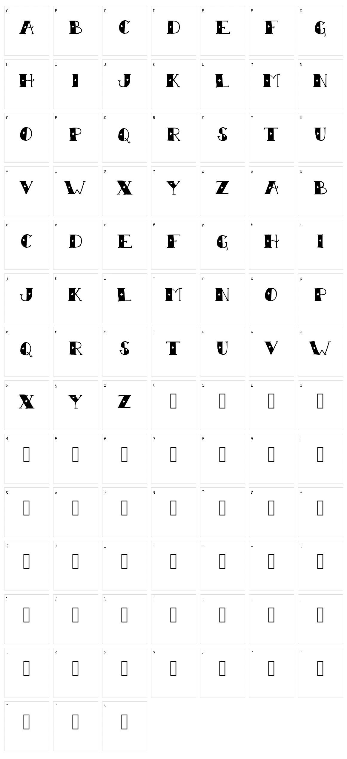 Sailor Scrawl Character Set