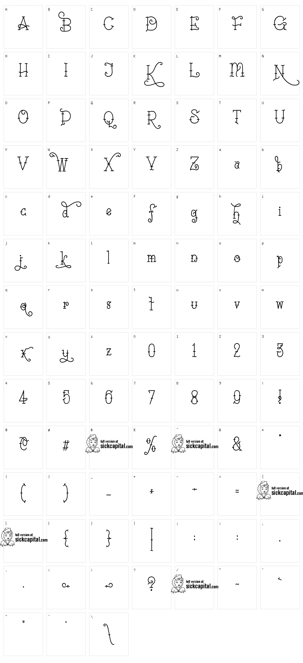 Sailorette Tattoo Character Set