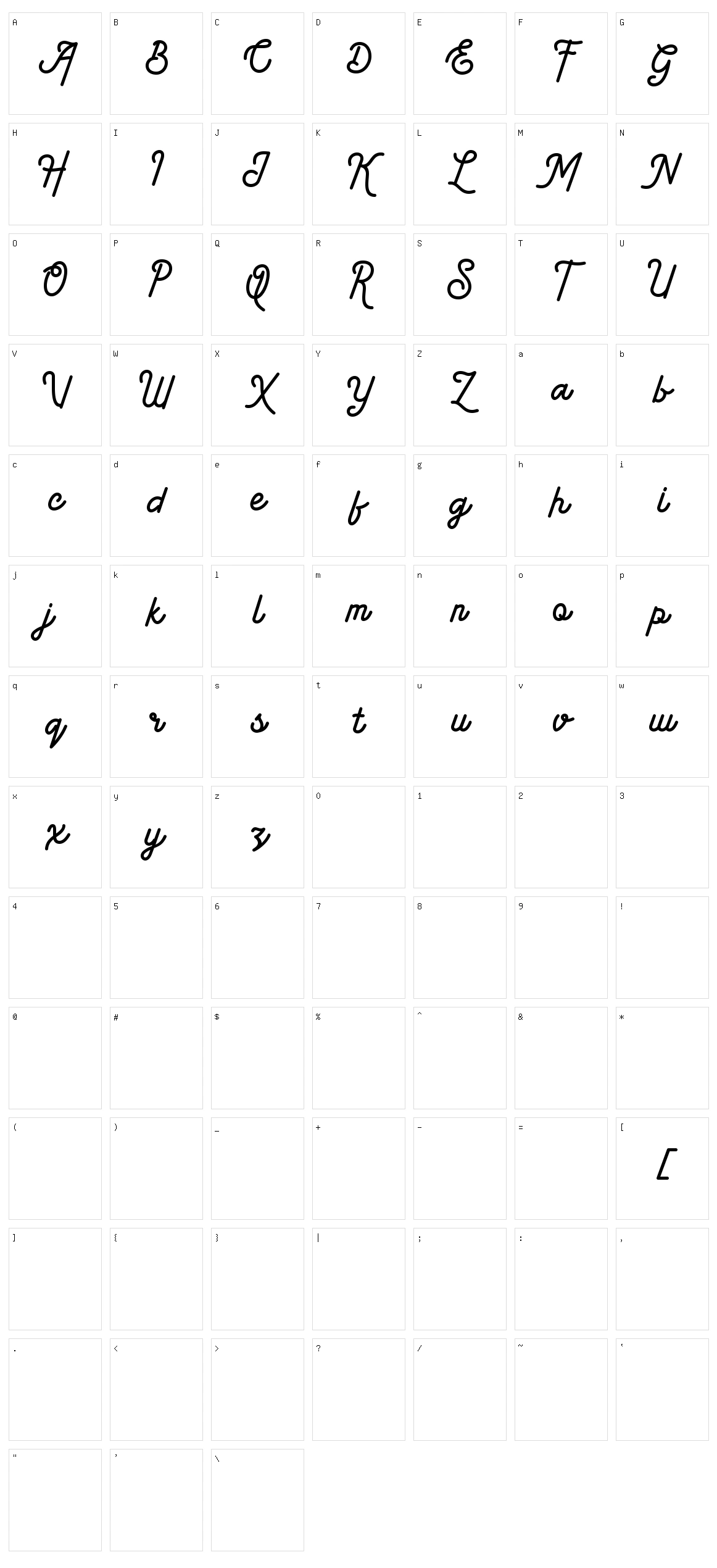 American Lemon Character Set