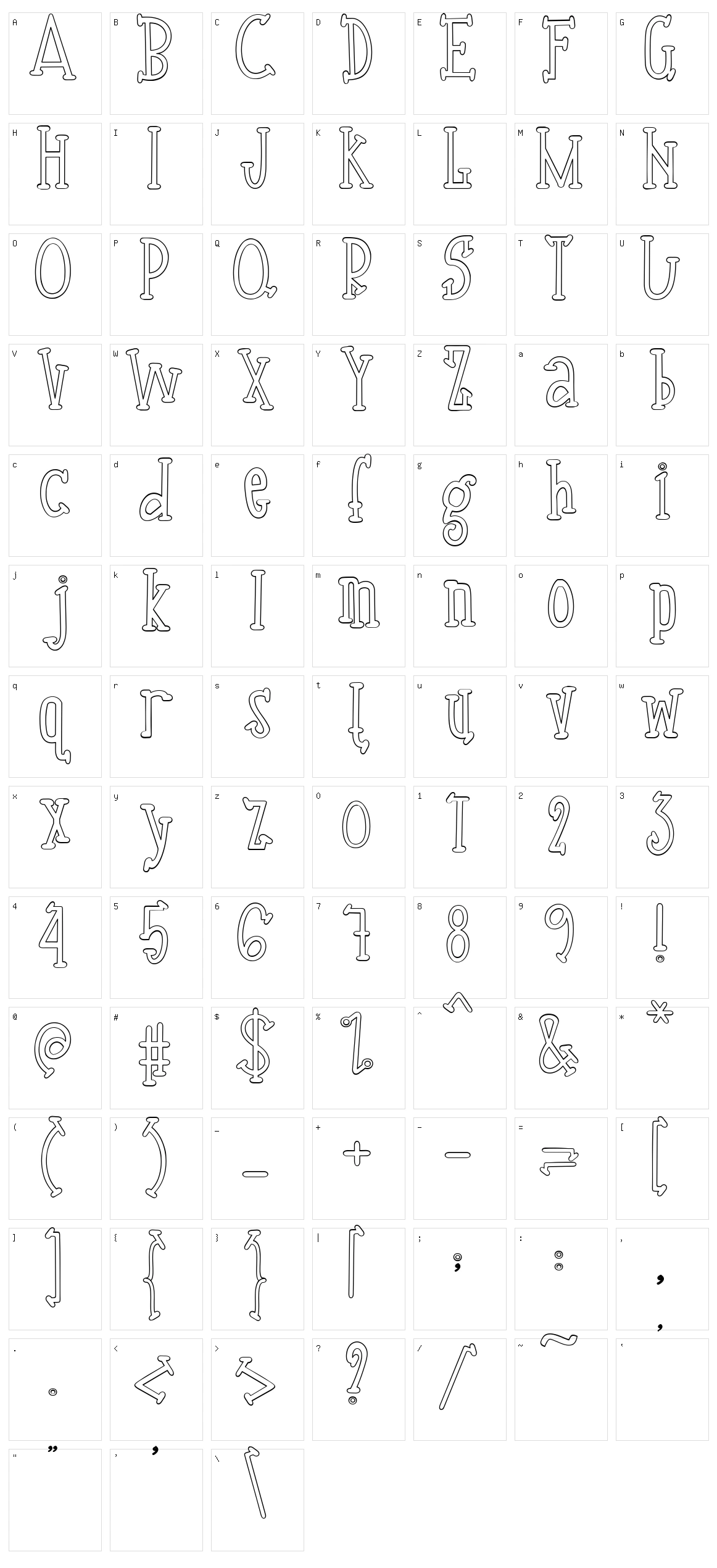 Sallsburgg Character Set