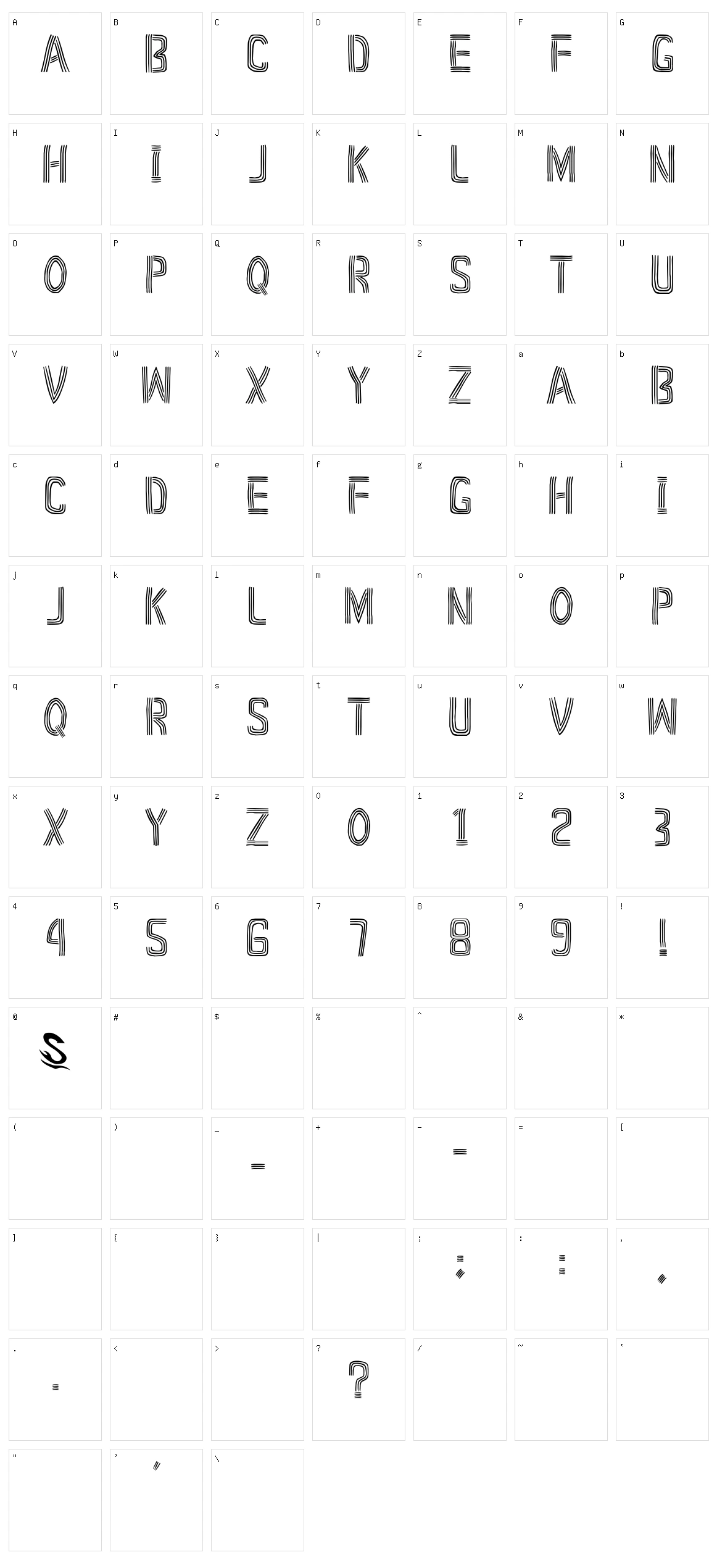 Sanbon Line Character Set