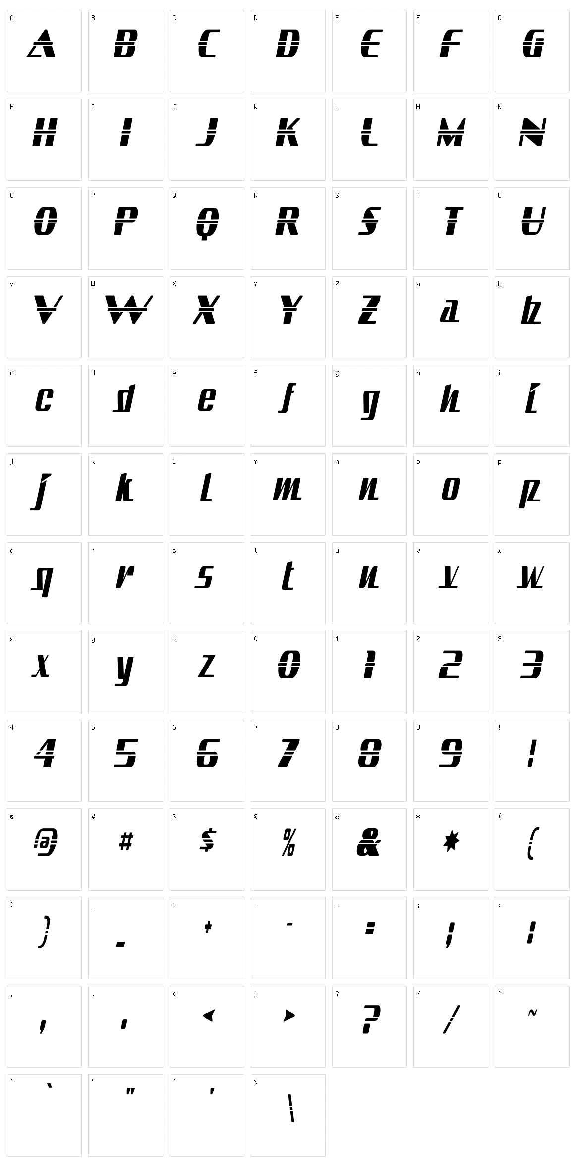 Sandoval Character Set