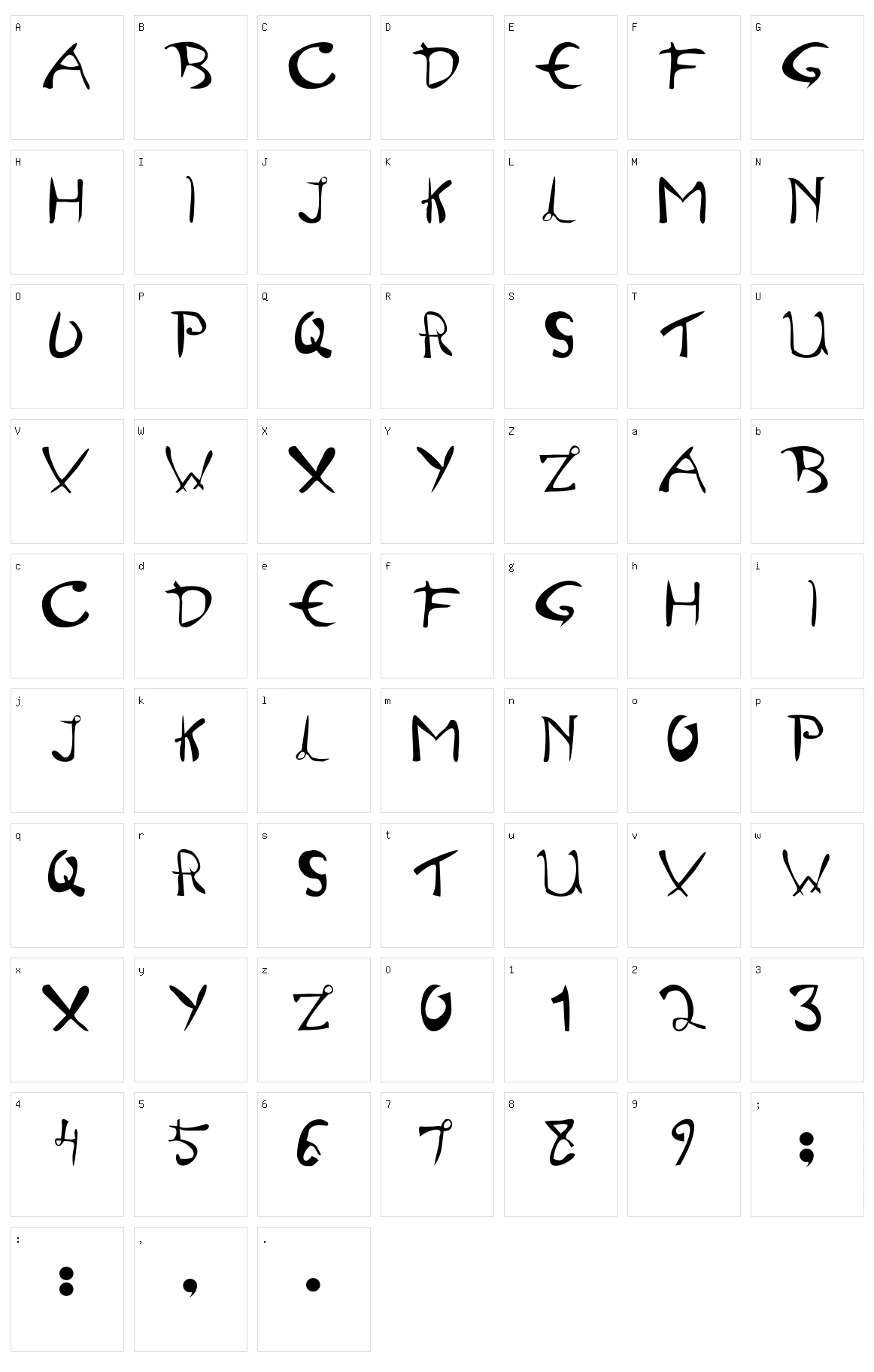 Semangat 45 Character Set