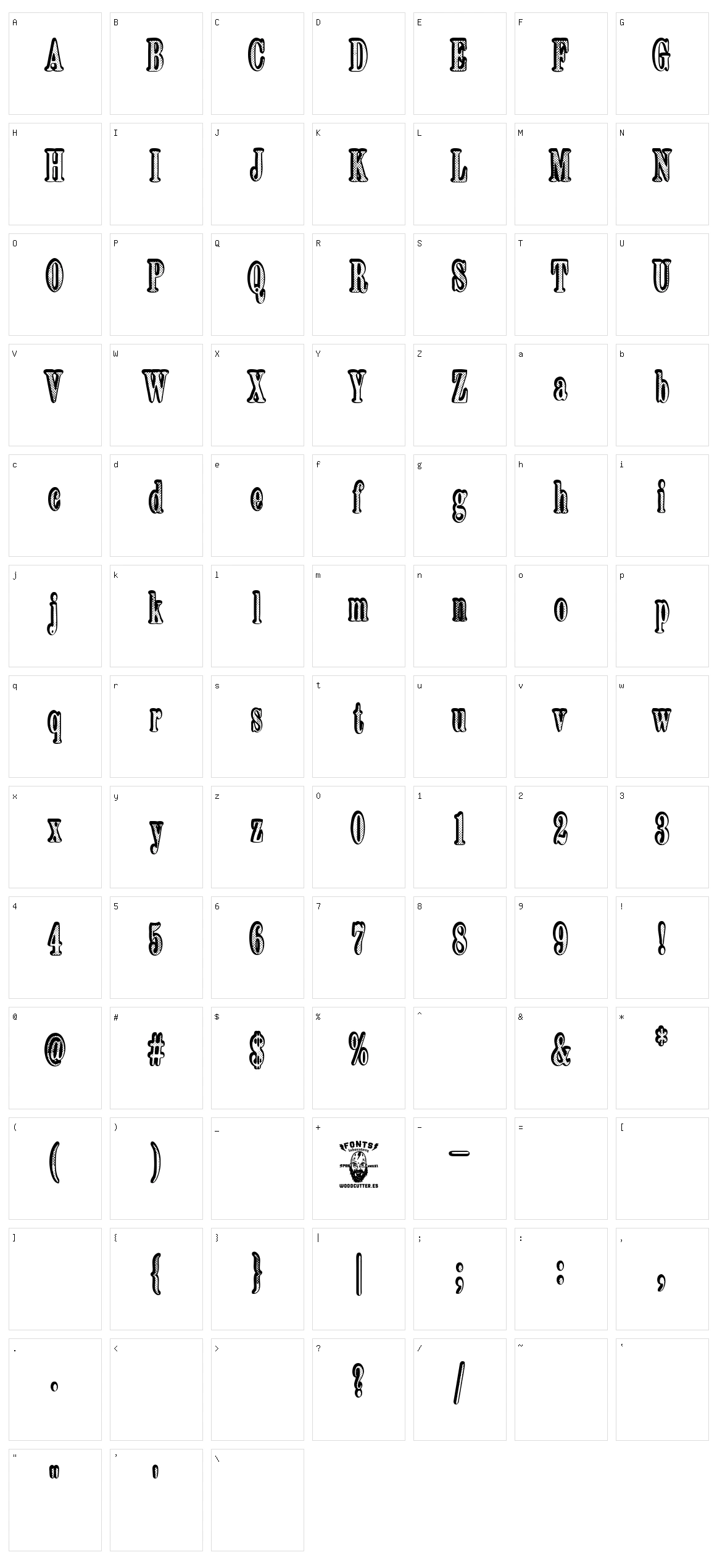 Serigraphy Character Set