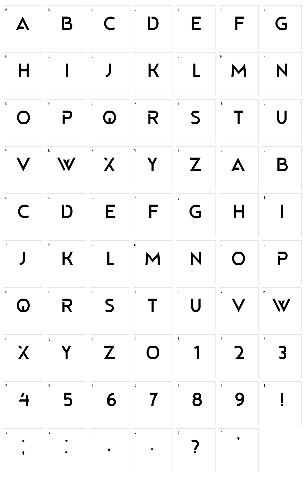 Serona Character Set