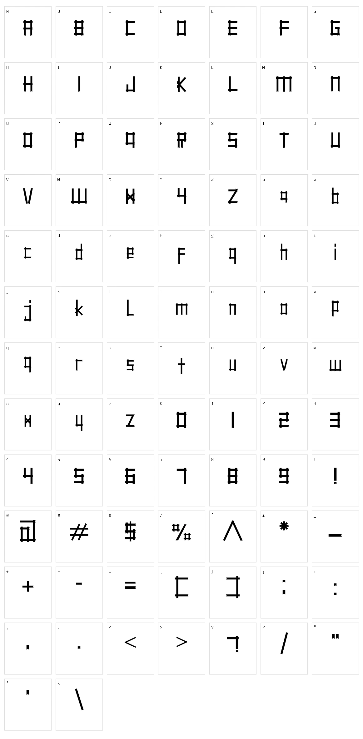 Serpadu Character Set
