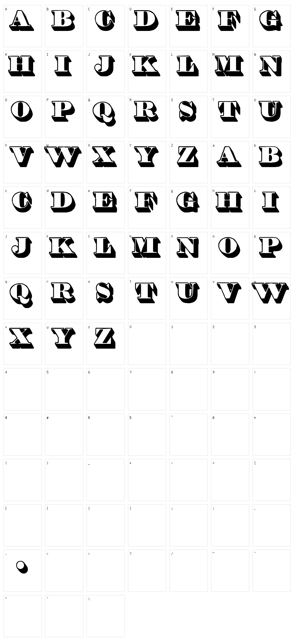 Shadded TFB Character Set
