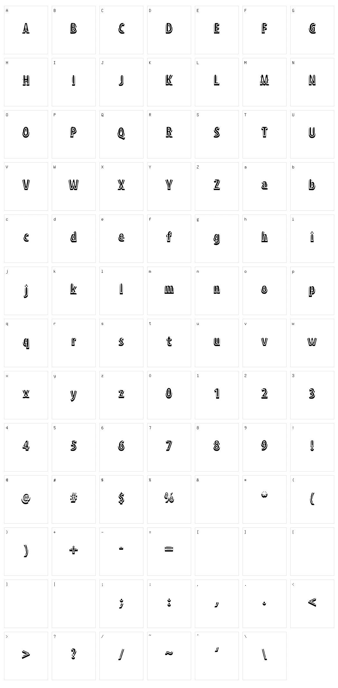 ShadowM Character Set