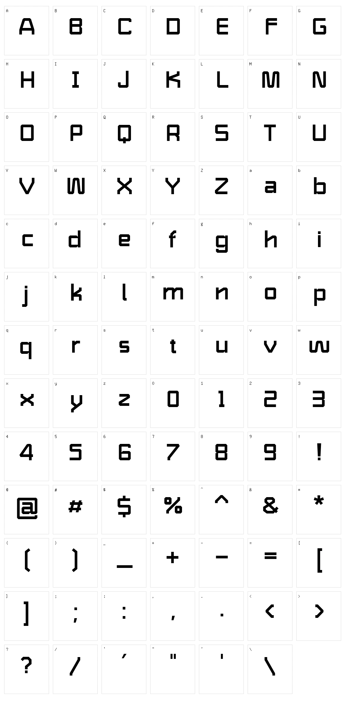 Shaffron Character Set