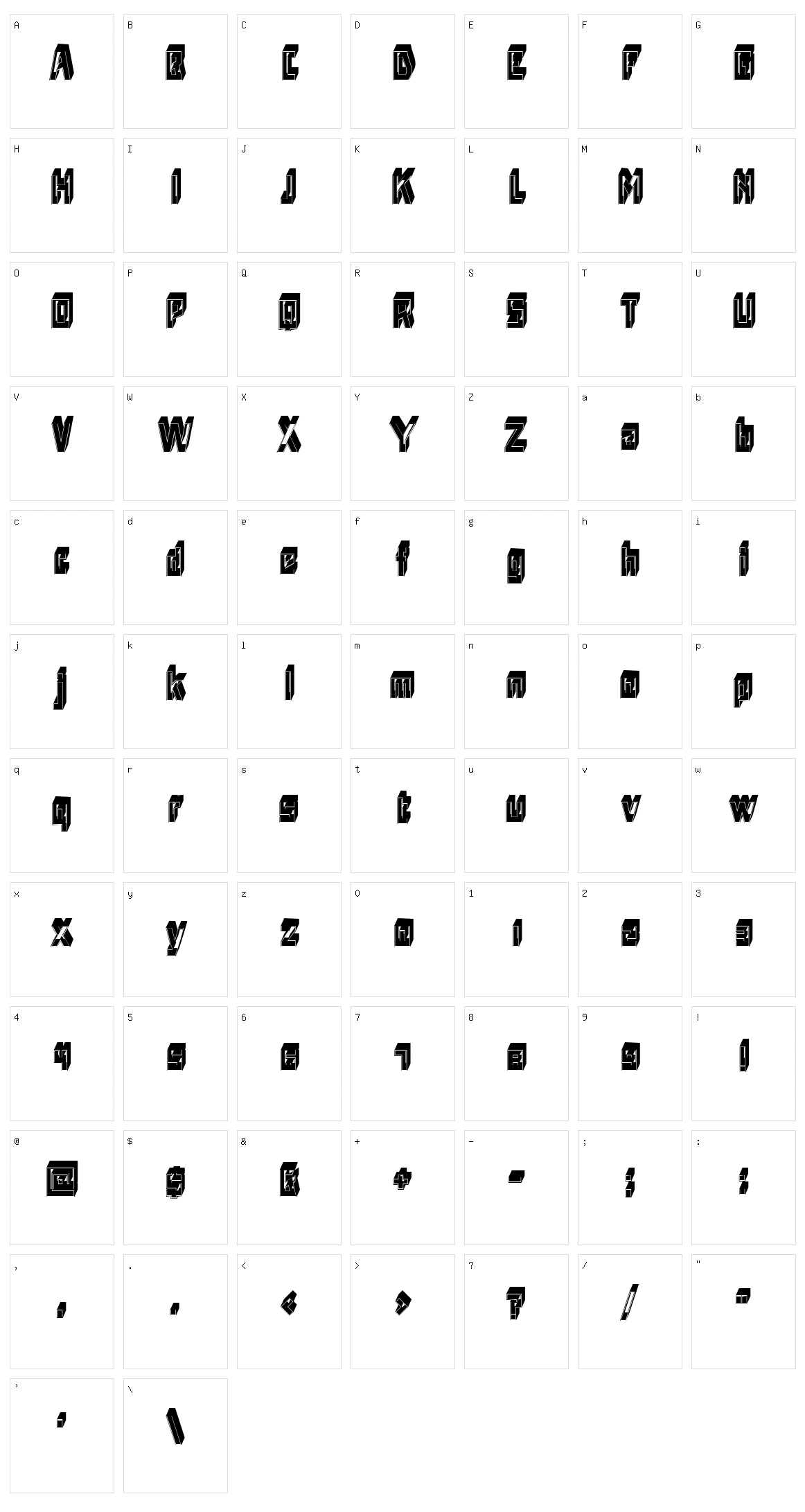Sharp Character Set