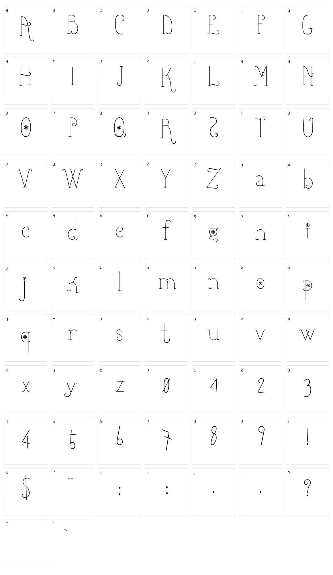 Shicoo Character Set