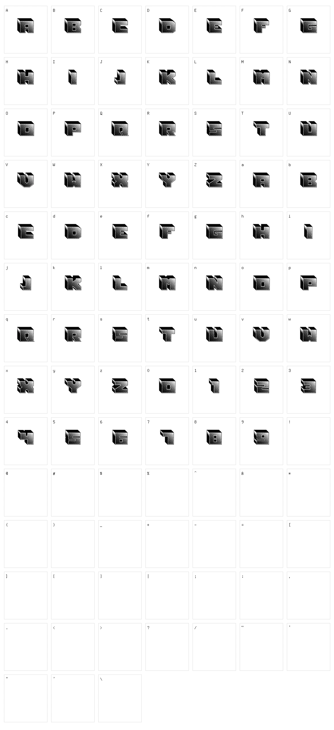 Shiny Blocks Character Set