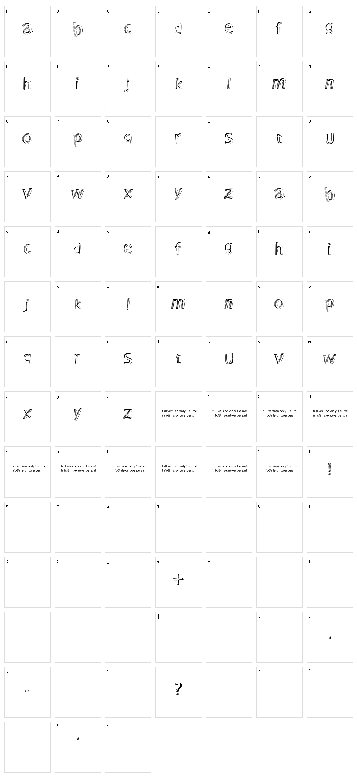 Shutdown! Character Set