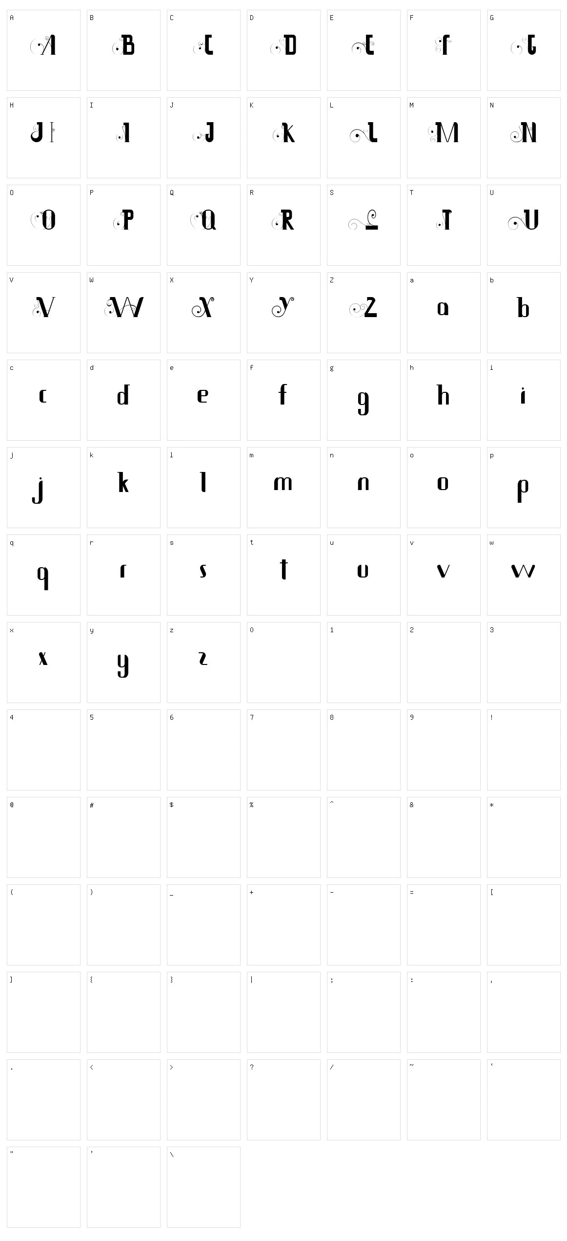 Siamesa Character Set