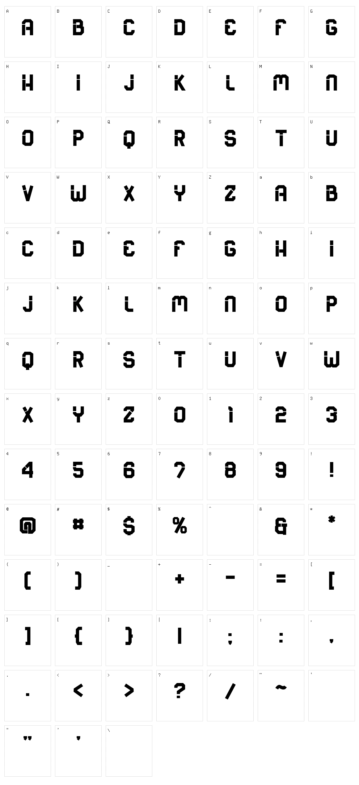 Side Cover Character Set
