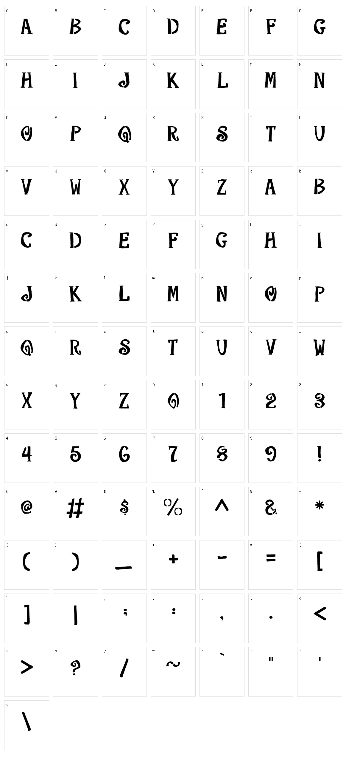Silly Stencil Character Set